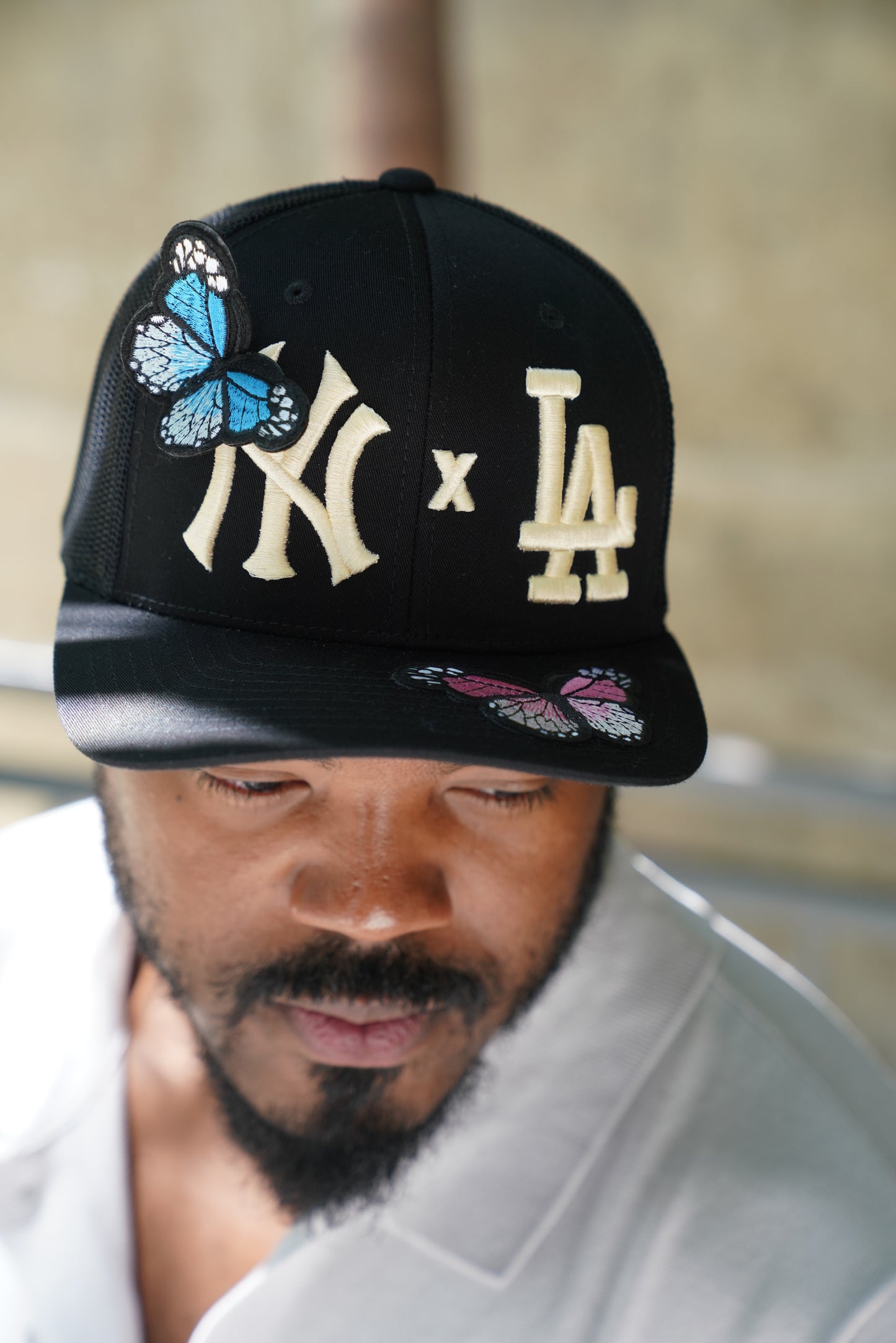 Handmade Butterfly NY x LA Trucker Cap