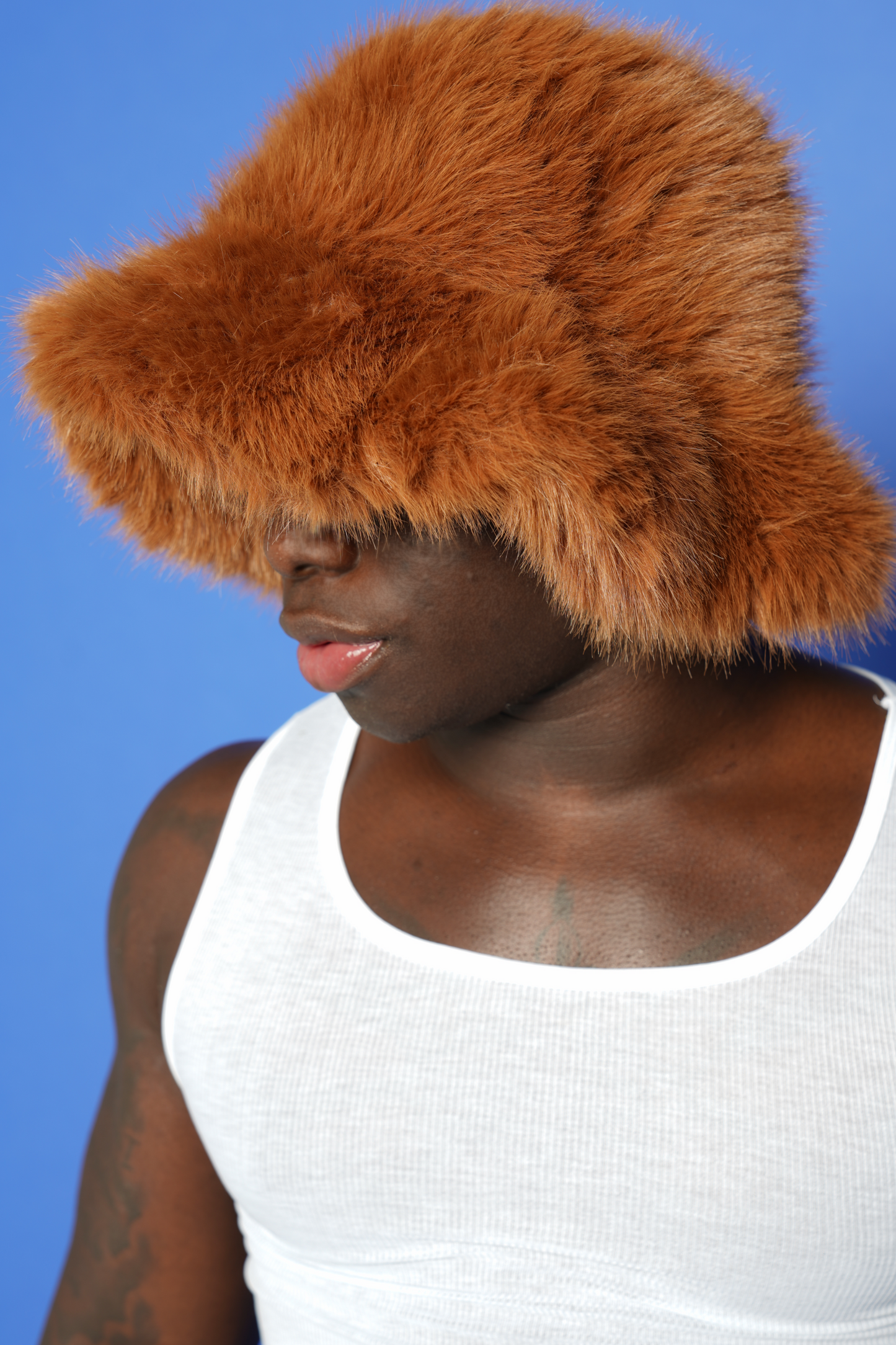 Brown Fluffy Bucket Hat