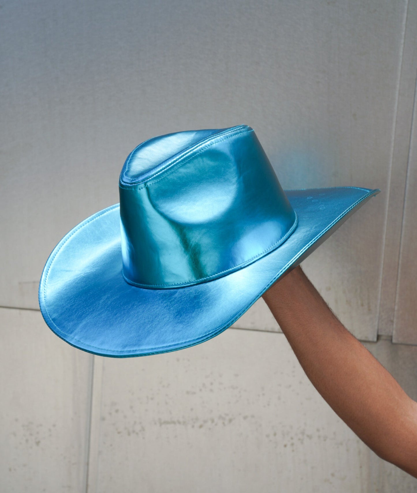 Metallic Blue Wide brim Cowboy Hat - TB-BondMenCowboy Hat