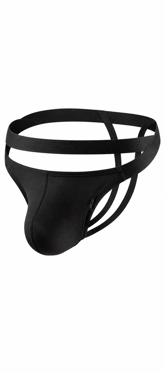 Men's Red Strappy Jockstrap Underwear with Side Zipper, Sexy Men's Harness Briefs, Elastic Waistband, Modern Men's Lingerie, Fetish Underwear (Copy)
