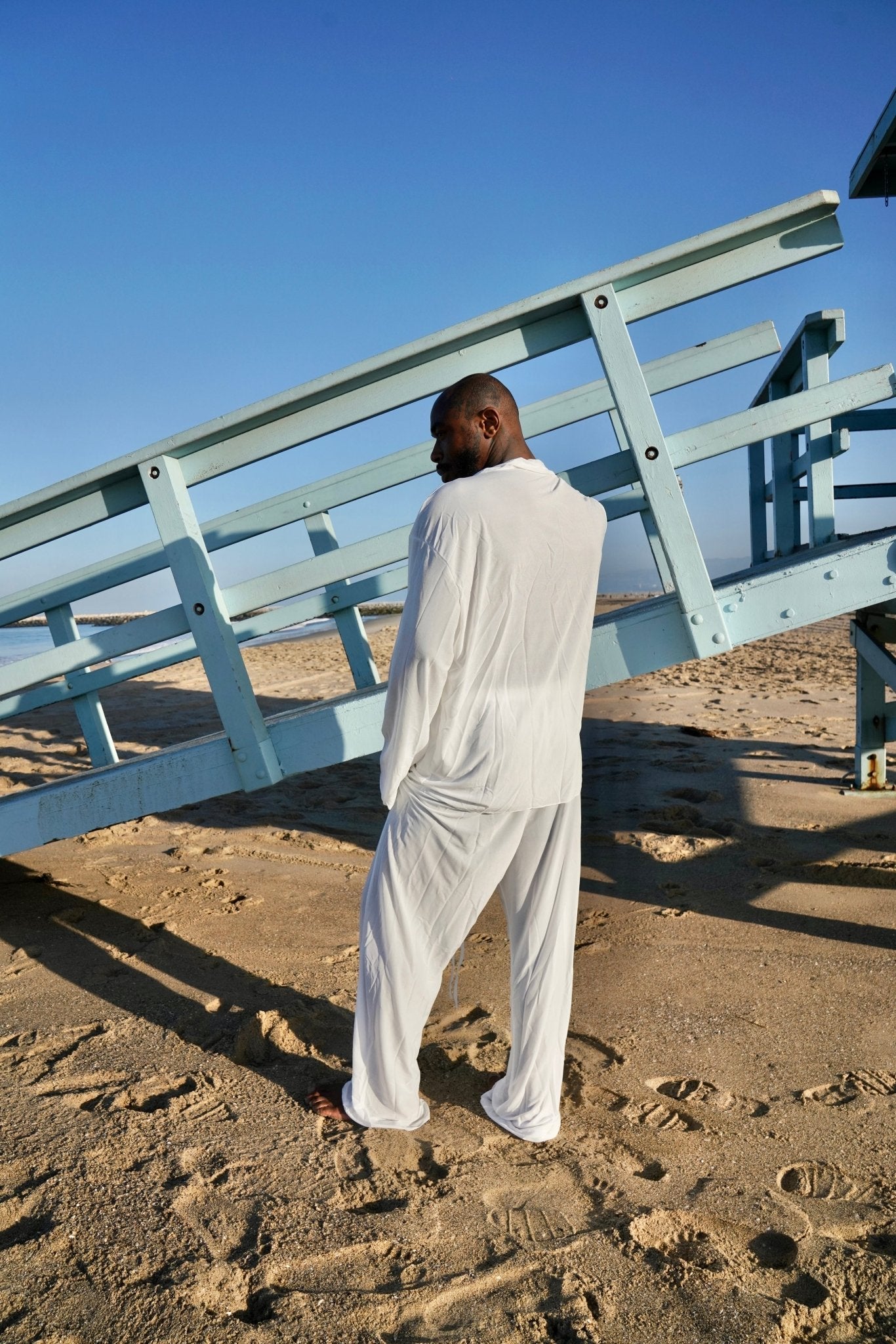 2 Piece White Cotton Long Sleeve Set - TB-BondMenHarness