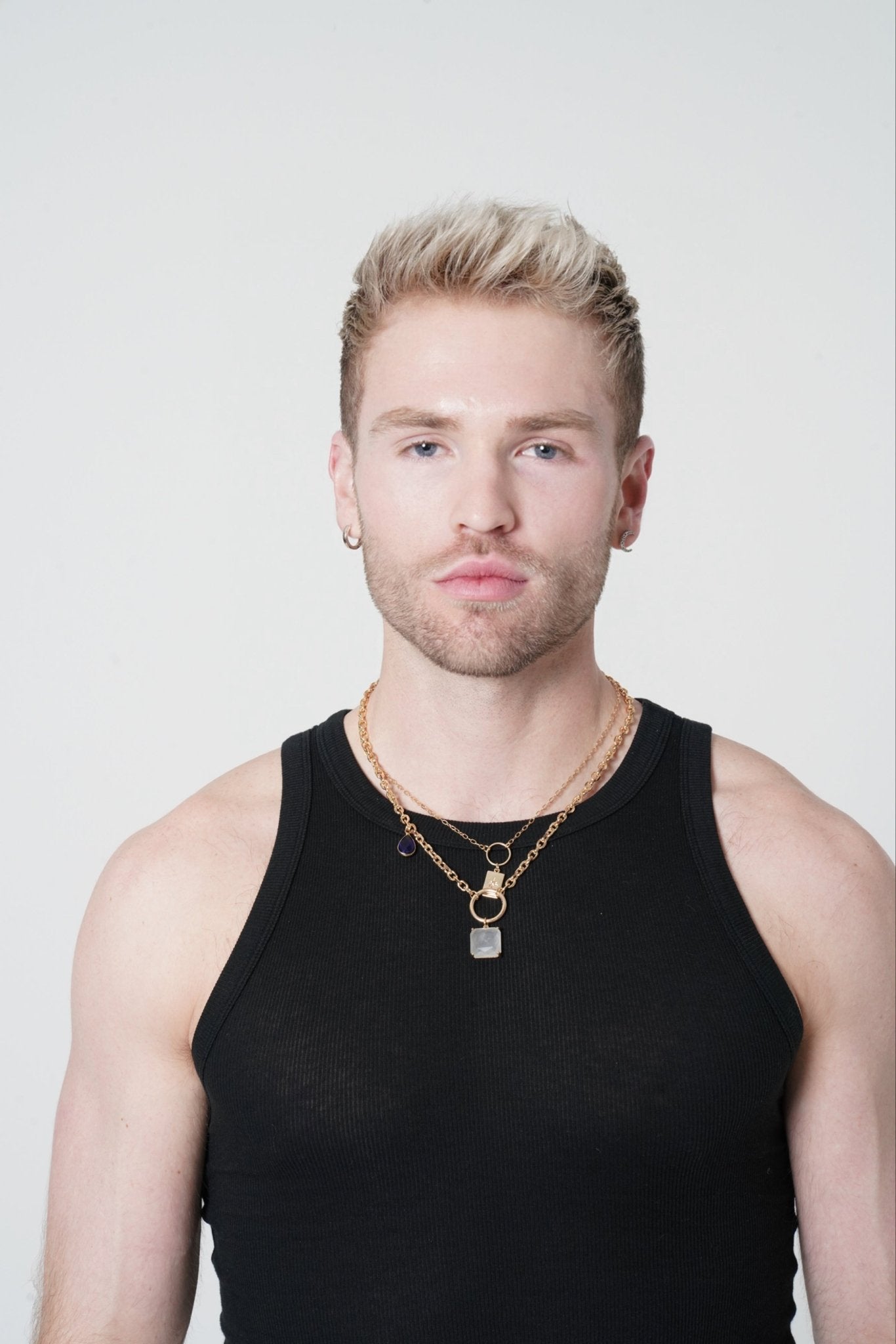 3 Layered Nathan Pendants Gold Chain Necklace - TB-BondMenchoker