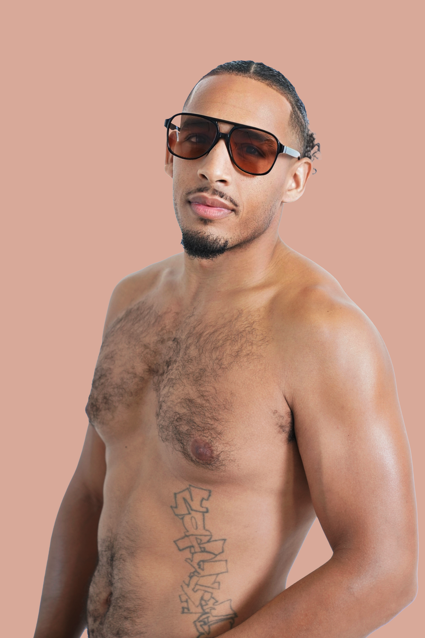 In The Nude Brown MOOD DRIVER Sunglasses on model, sunglasses, men's fashion
