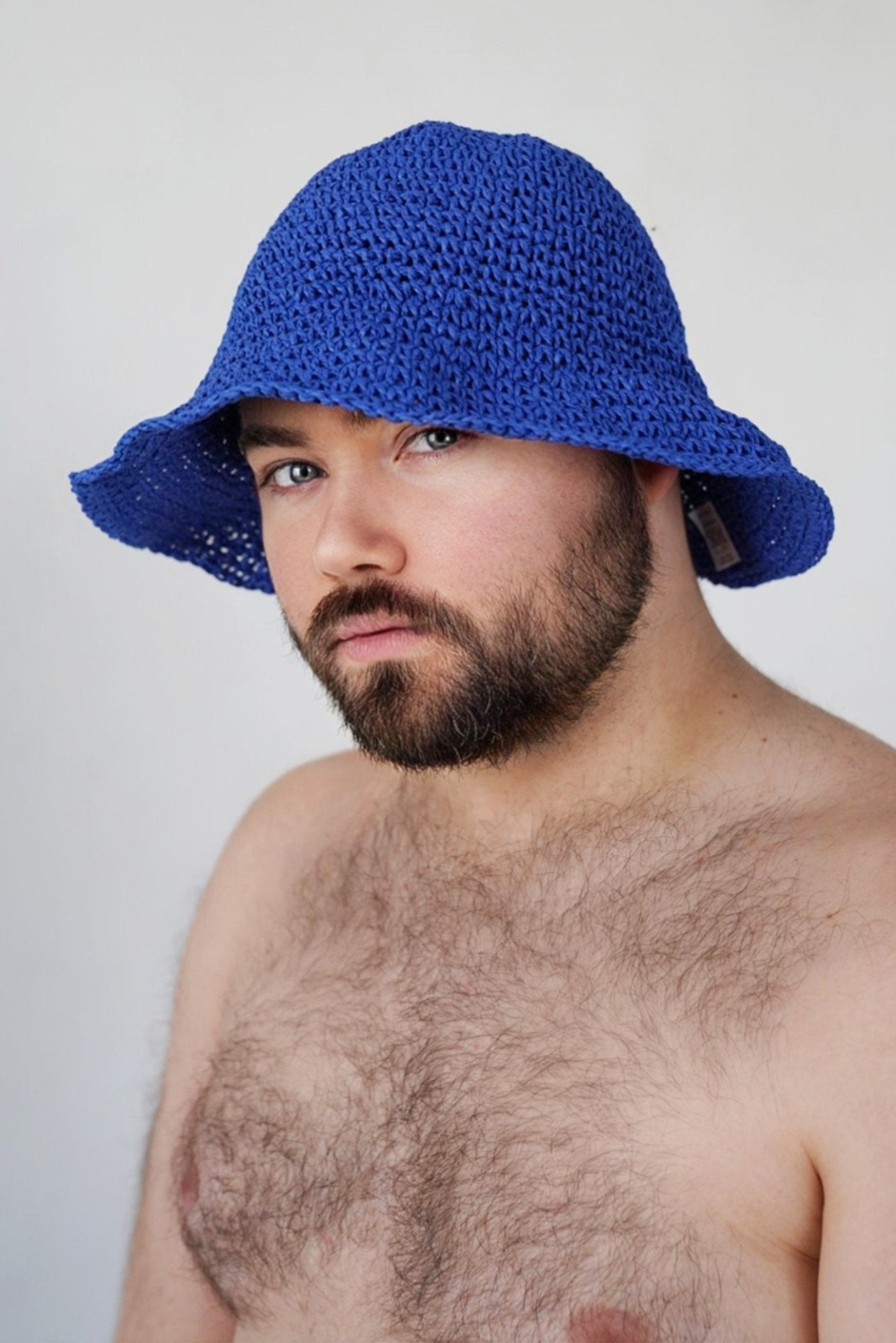 Blue Crocheted Bucket Hat - TB-BondMenBucket hat