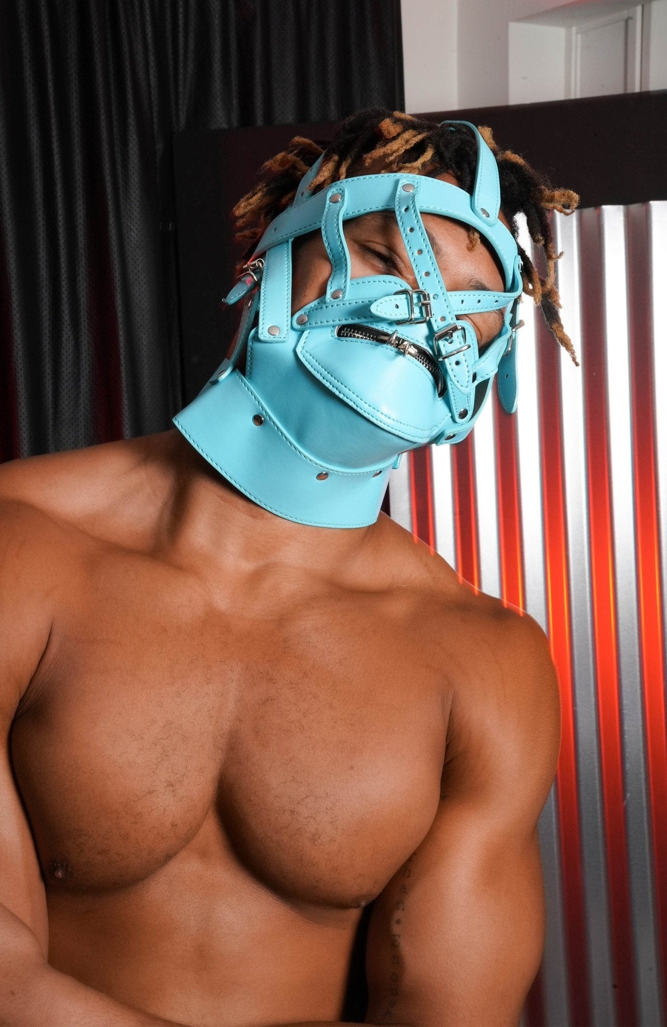Blue Don't Speak Mask, Bdsm mask, fore play mask