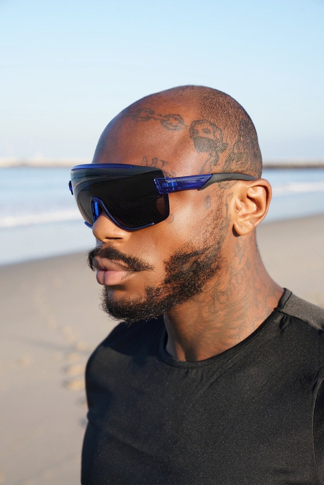 Blue Maxi Frame Mono Lens Shades - TB-BondMenSunglasses