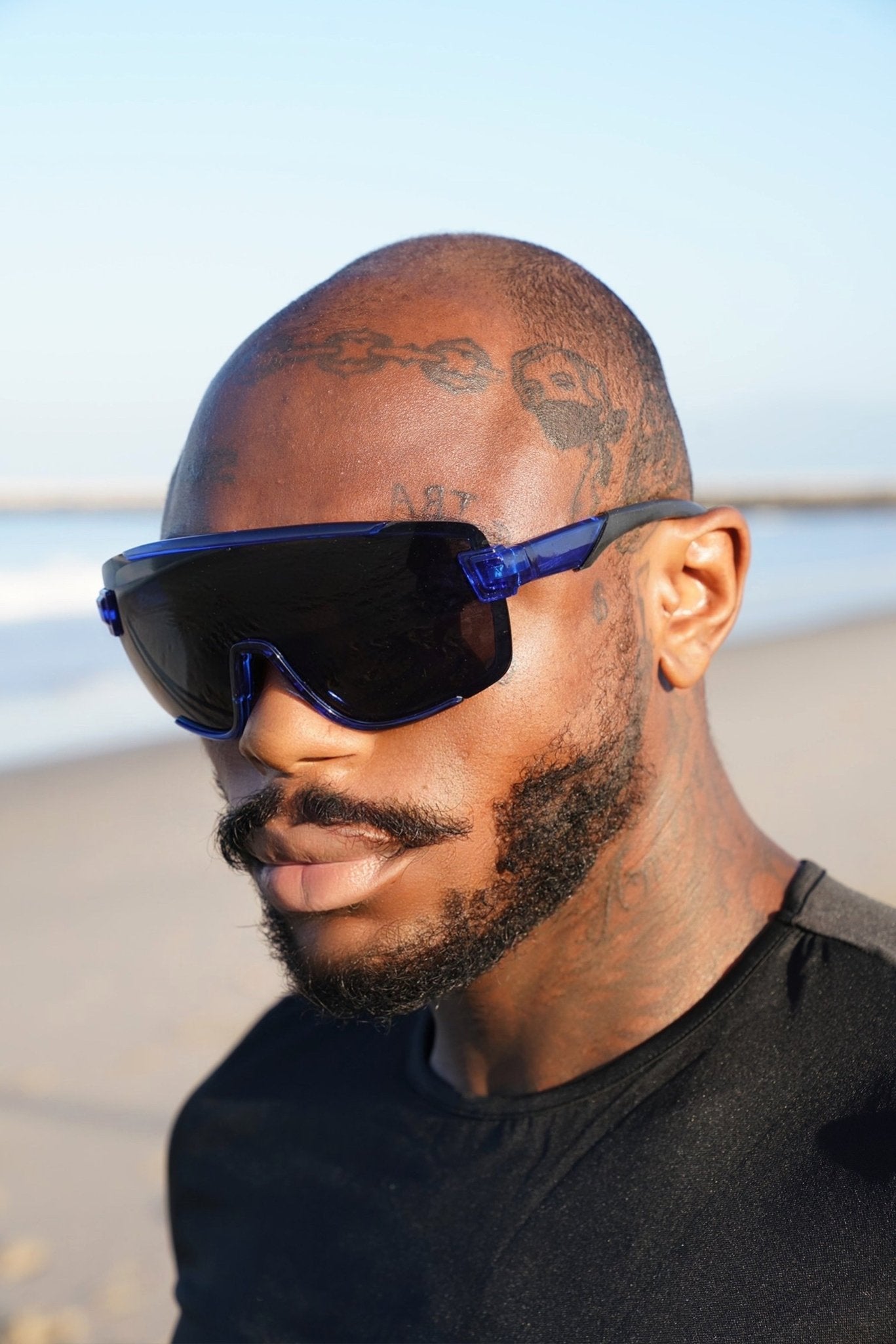 Blue Maxi Frame Mono Lens Shades - TB-BondMenSunglasses