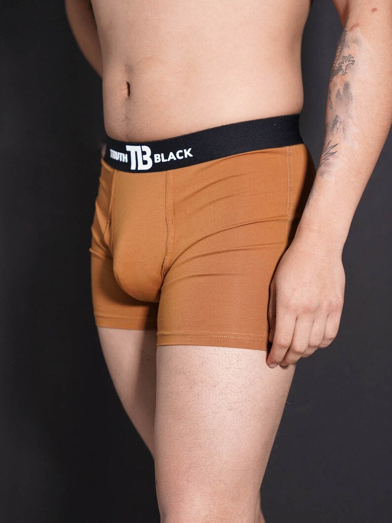 Caramel TB Boxer Shorts - TB-BondMen Boxer Gay men's underwear LGBTQ+ underwear Men's briefs Men's boxer briefs Jockstraps Thongs for men Pride underwear Men's lingerie Sexy men's underwear Designer men's underwear Comfortable men's underwear Men's swimwear Athletic men's underwear Fashion men's underwear Bulge enhancing underwear