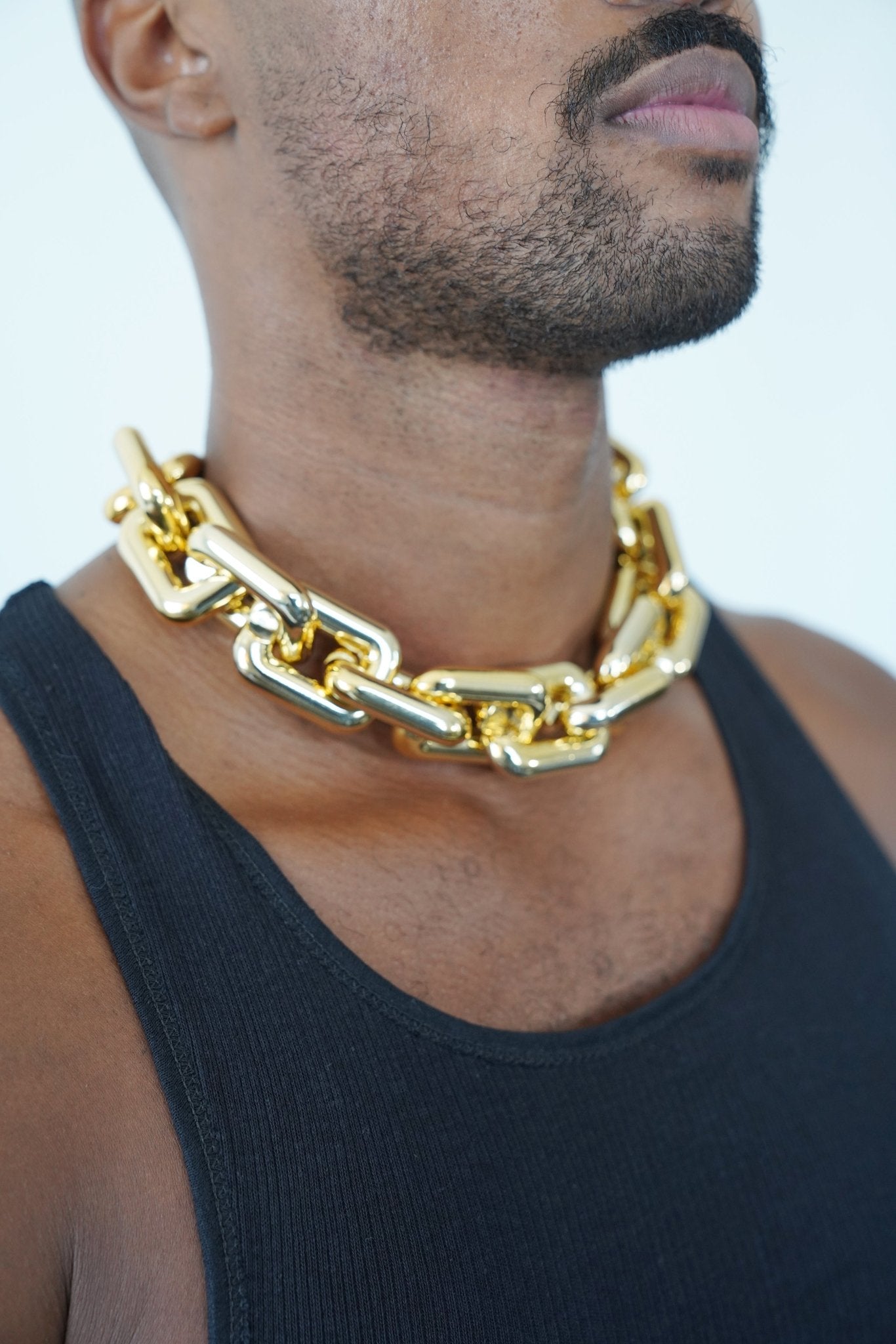Gold Chunky Chain Choker - TB-BondMenchoker