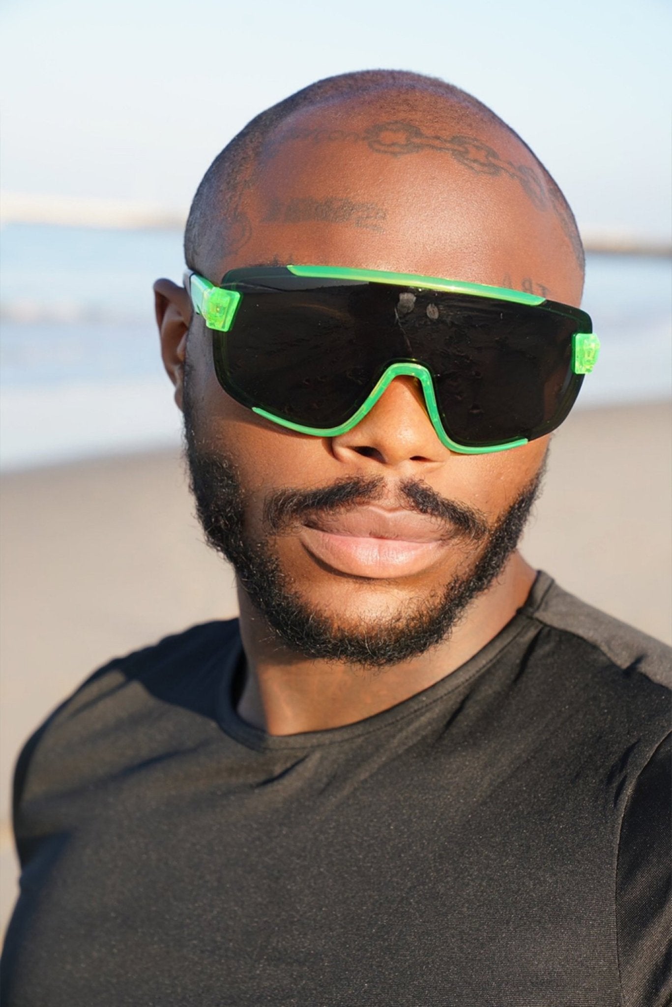 Green Maxi Frame Mono Lens Shades - TB-BondMenSunglasses