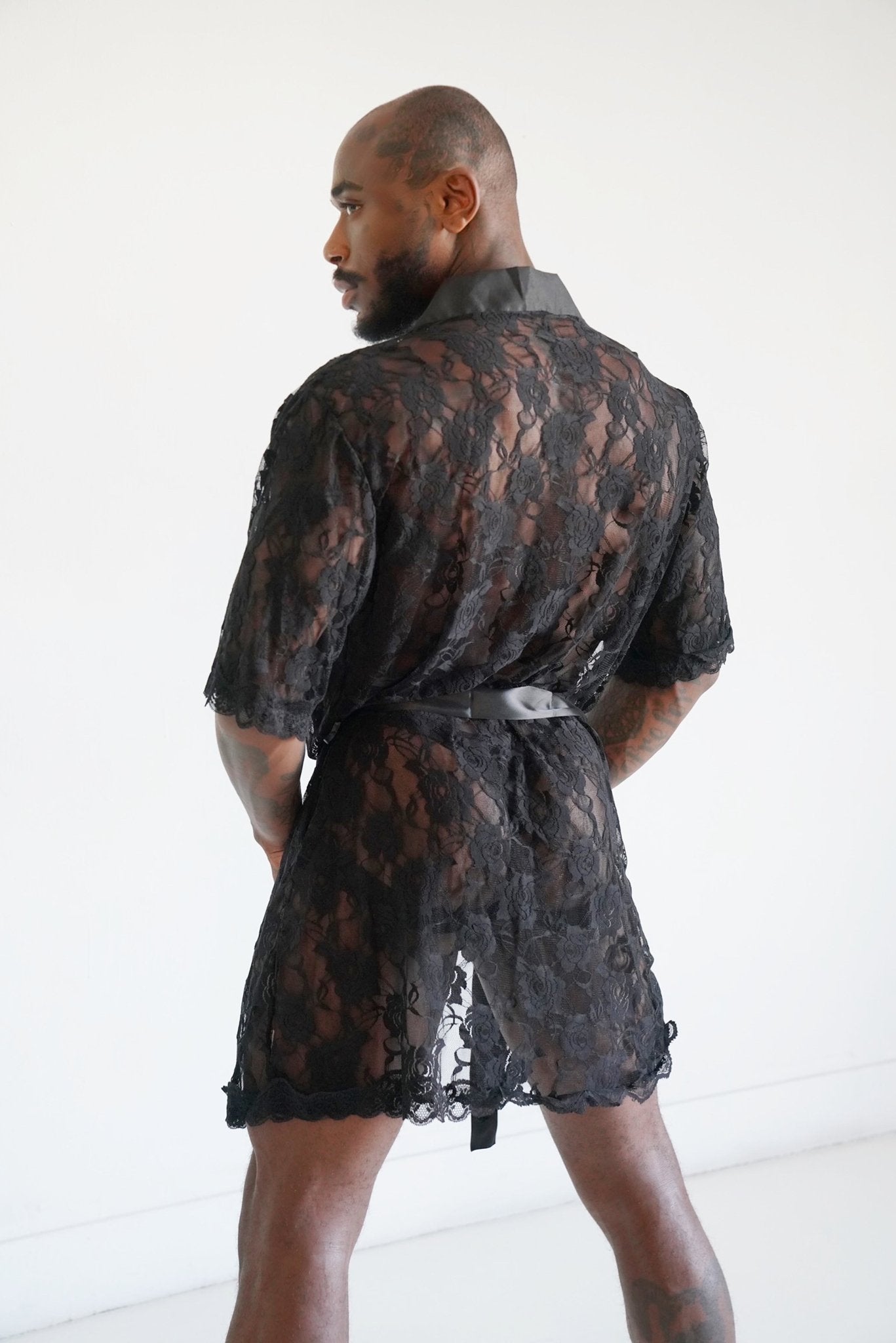 Midnight Sheer Jockstrap & Robe Set - TB-BondMenJock Strap & Robe Set