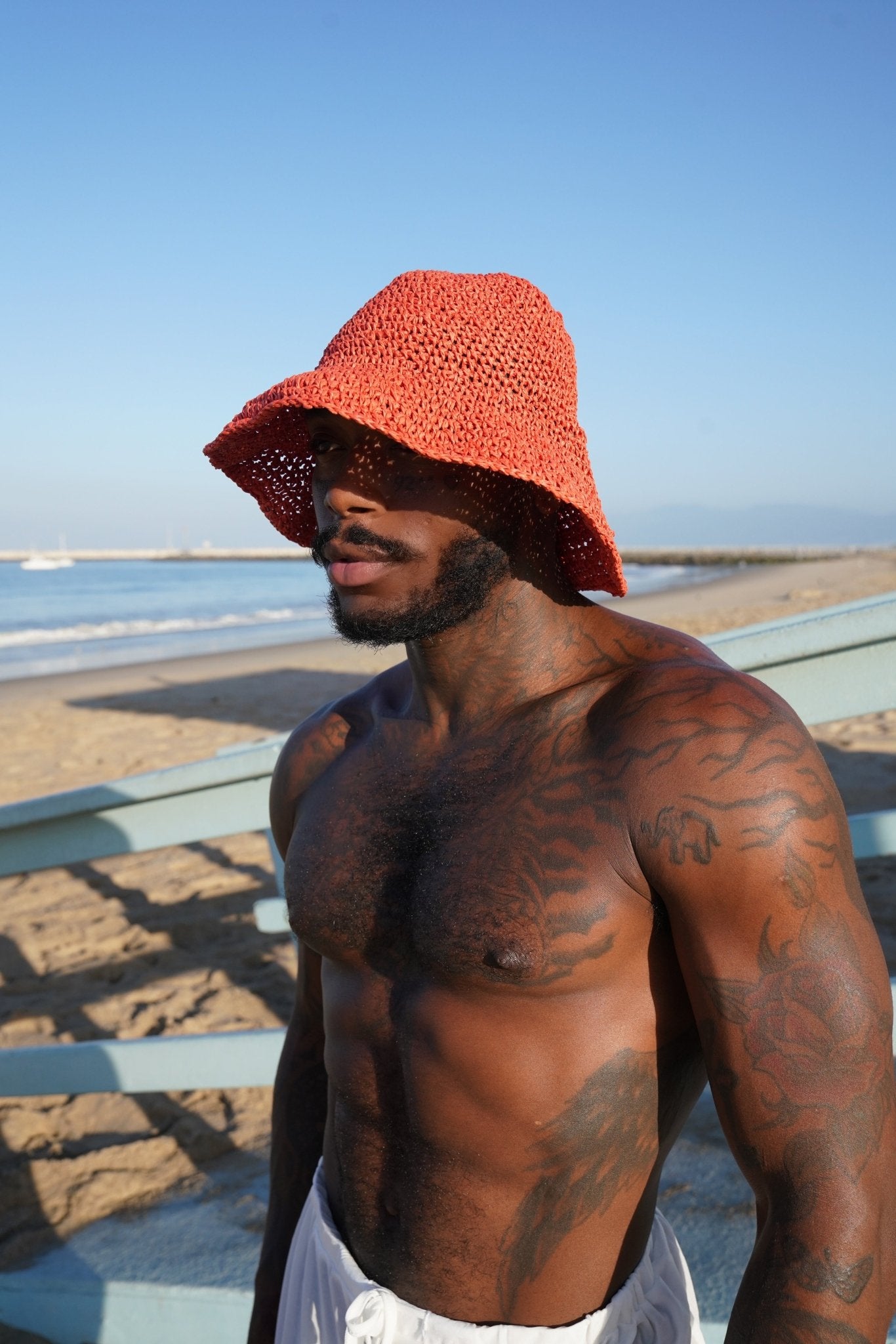 Orange Crocheted Bucket Hat - TB-BondMenBucket hat