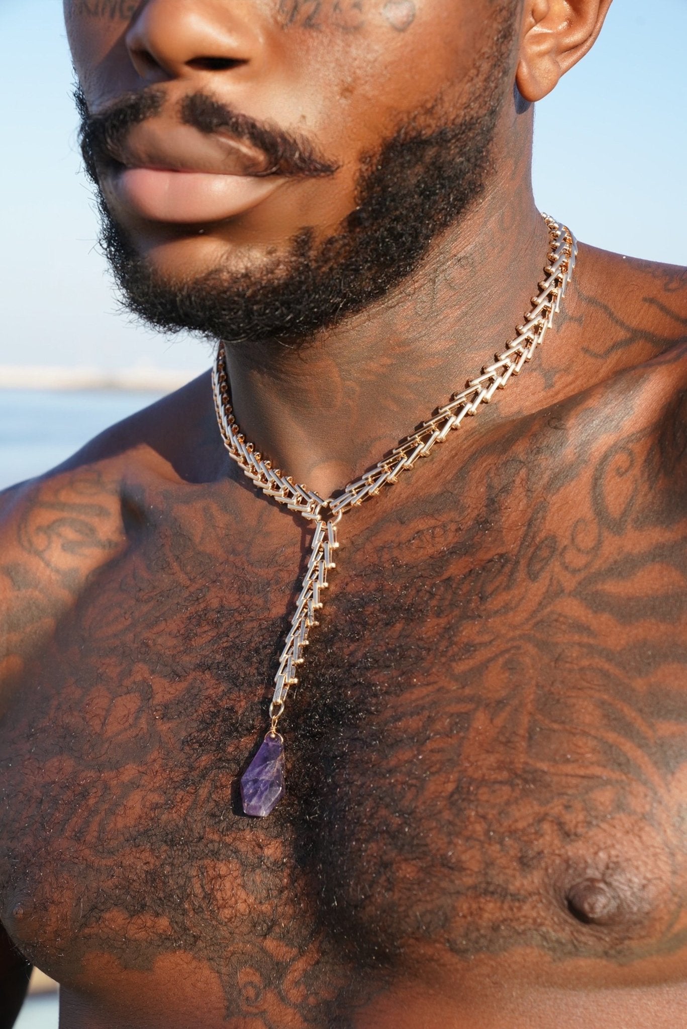 Orchid Stone Lariat Necklace - TB-BondMenchoker