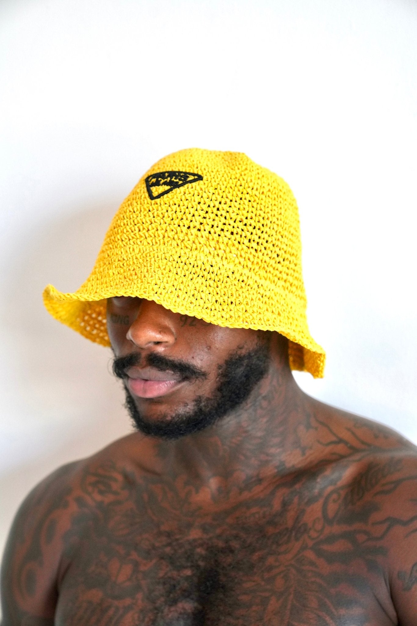 Paris Milano Yellow Embroidery Straw Bucket Hat - TB-BondMenBucket hat