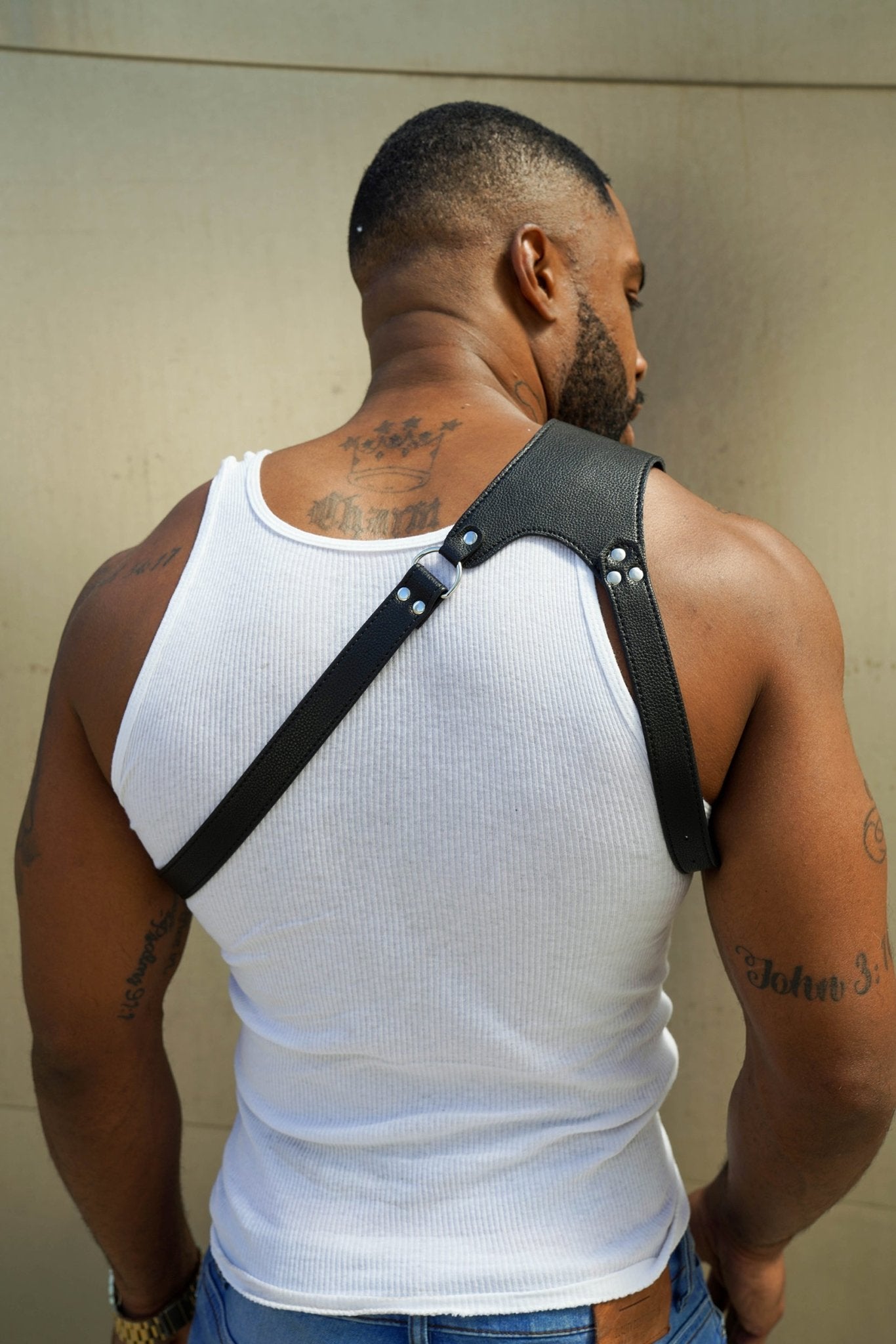 Quad Vest - Croc Vegan Pouch, Harness, bdsm harness, fetish harness, vegan pouch
