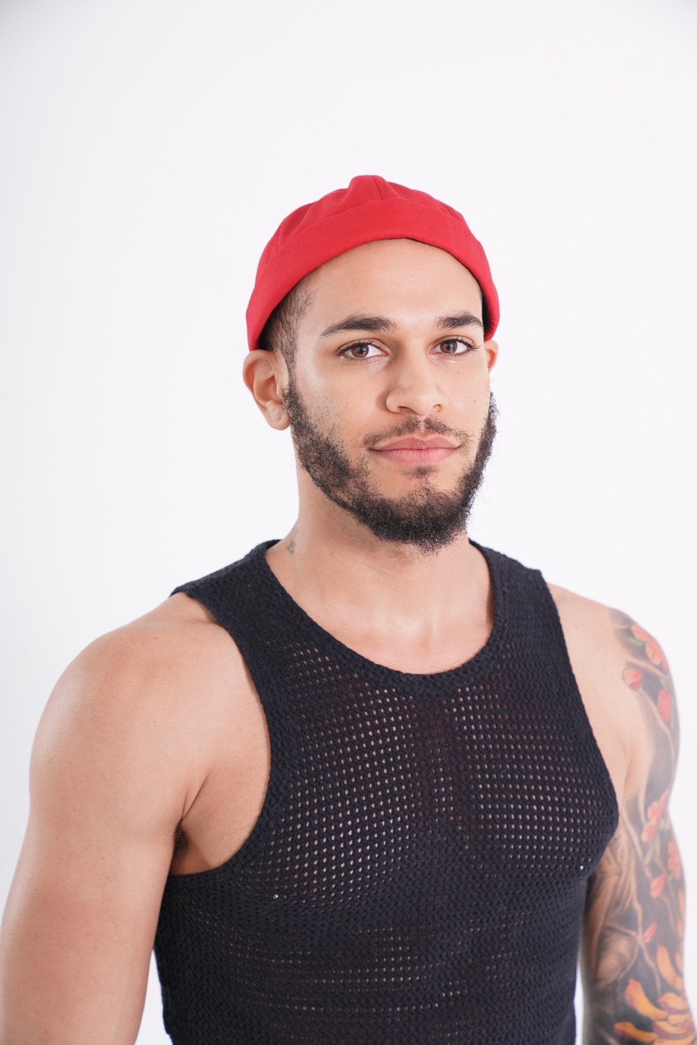 Red Docker Brimless Adjustable hat, Beanie Hat, men's hat, style, men's fashion