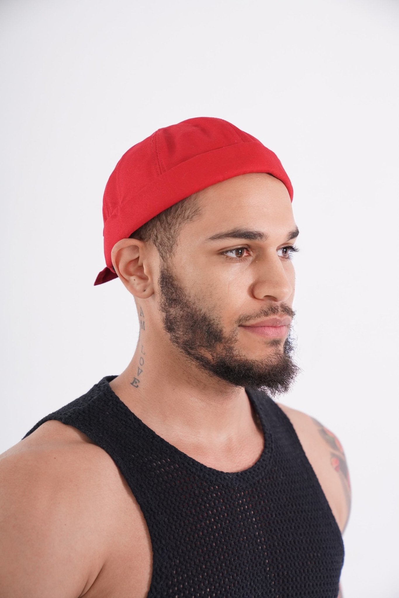 Red Docker Brimless Adjustable hat, Beanie Hat, men's hat, style, men's fashion