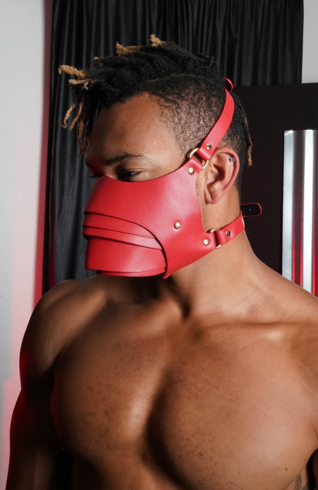Red Don't Speak Retractable Mask, Bdsm mask, foreplay mask