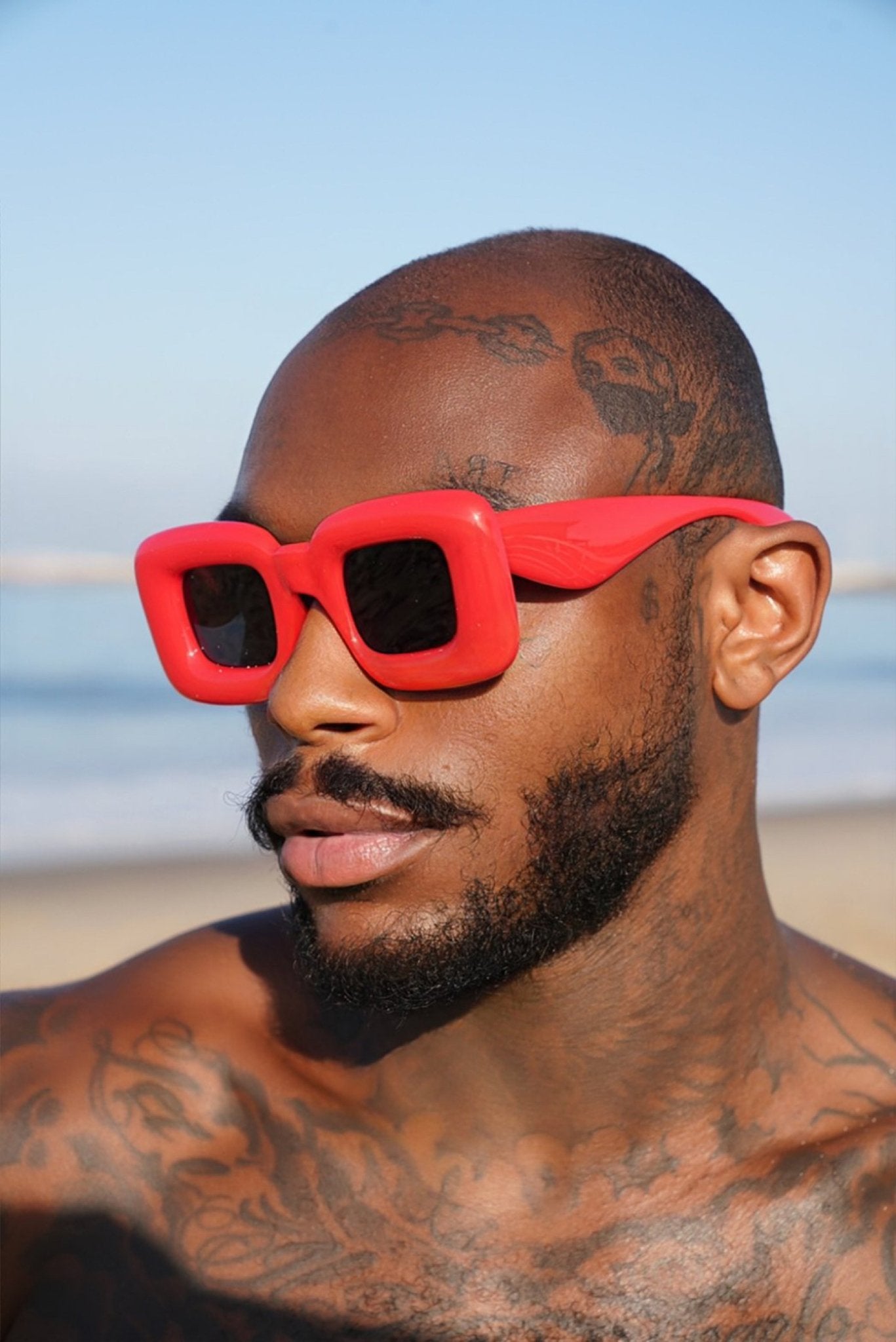 Red Puffed Retro Shades - TB-BondMenSunglasses