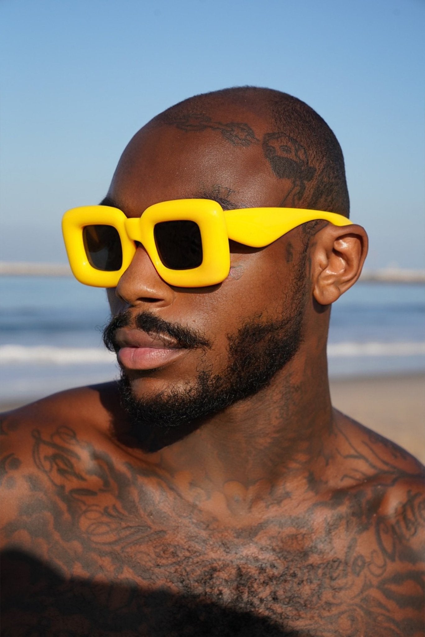 Yellow retro sunglasses sale