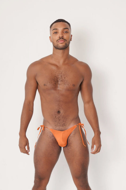 Orange Adjustable String-Tie Men’s Bikini Brief