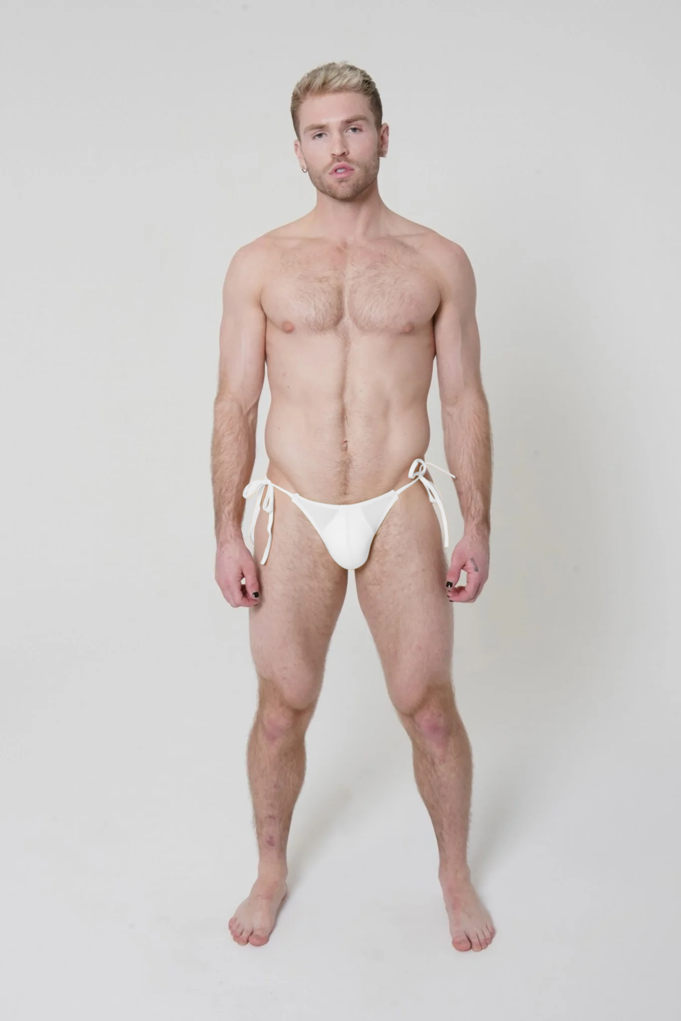 White Adjustable String-Tie Men’s Bikini Brief