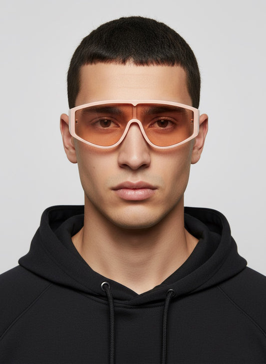 Pink Futuristic Sunglasses | Unisex Wrap Shield Shades | Retro Y2K Sporty Goggles | UV400 Streetwear Eyewear (Copy)