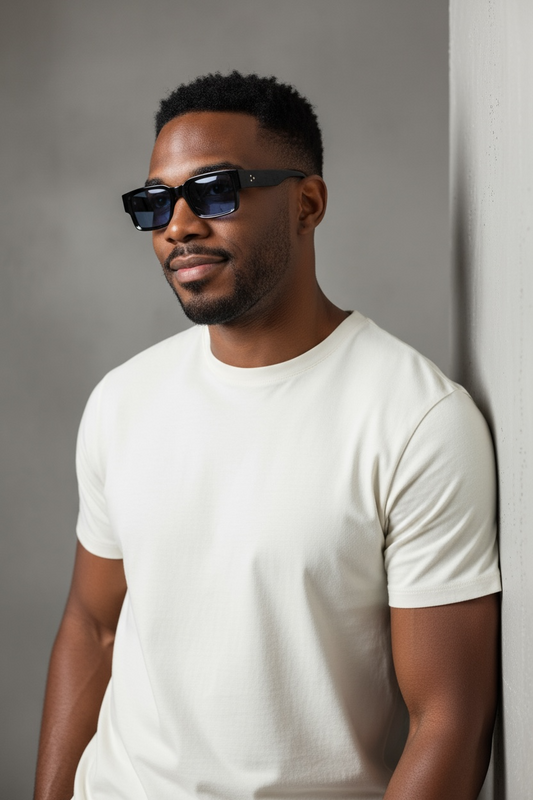 Blue Tint Rectangular Frame Sunglasses| Unisex Sunglasses | UV400 Streetwear Eyewear