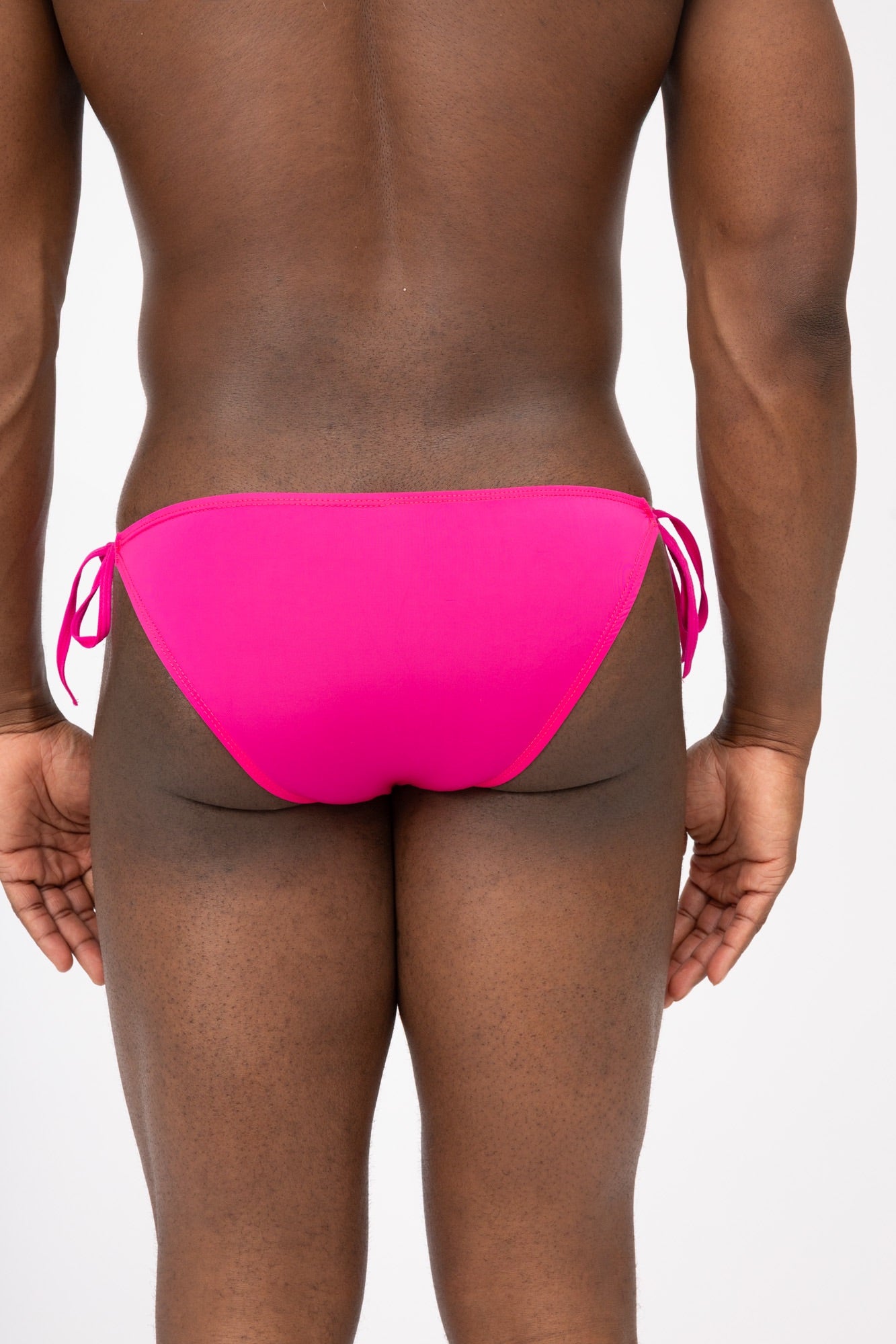 Bond Men's Tie Side Pink Low Rise Pool Wear Bikini