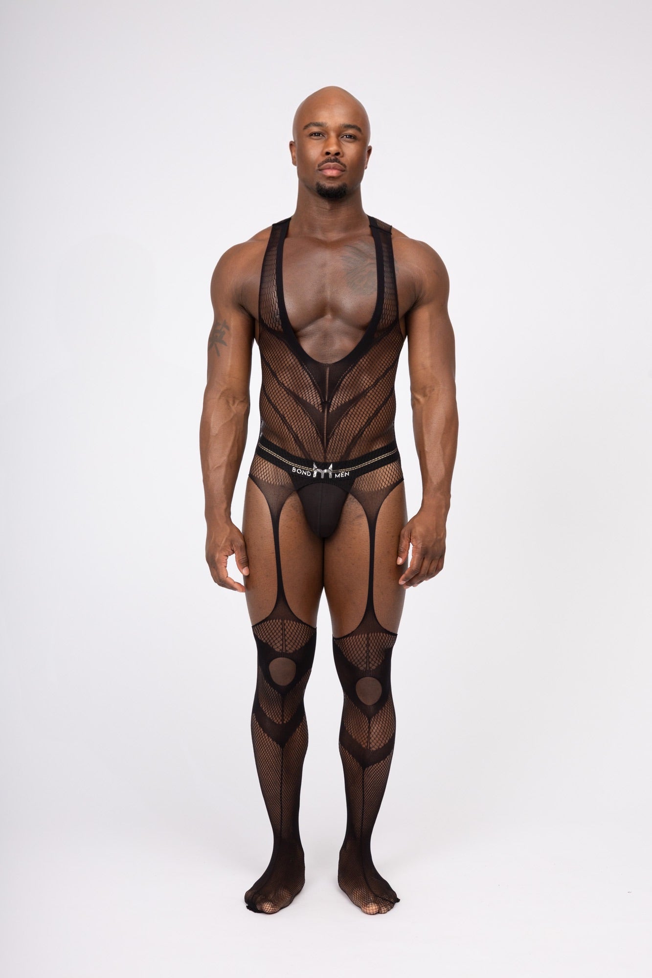 Hollow Fishnet Breathable Bodysuit Blue Layering Onesie Outfit