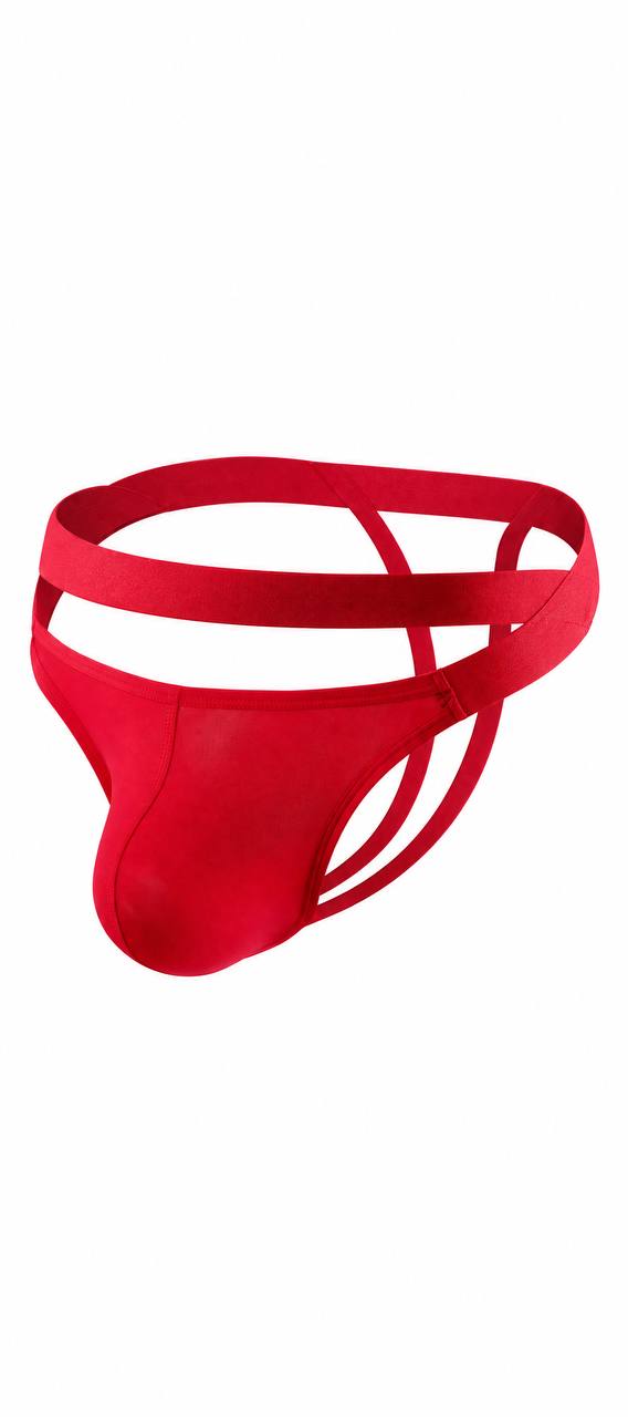 Men's Black Strappy Jockstrap Underwear with Side Zipper, Sexy Men's Harness Briefs, Elastic Waistband, Modern Men's Lingerie, Fetish Underwear