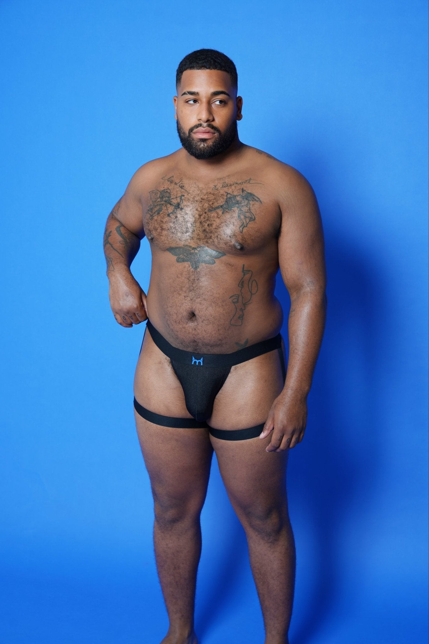 Big Daddy Black Garter Thong - TB-BondMenunderwear
