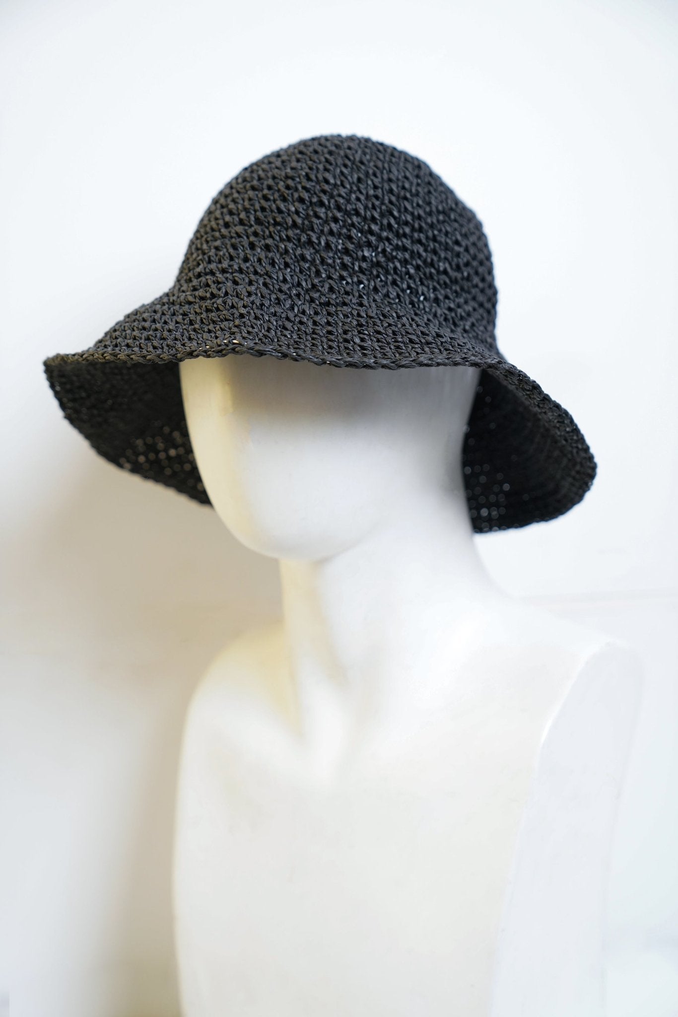 Black Crocheted Bucket Hat - TB-BondMenBucket hat