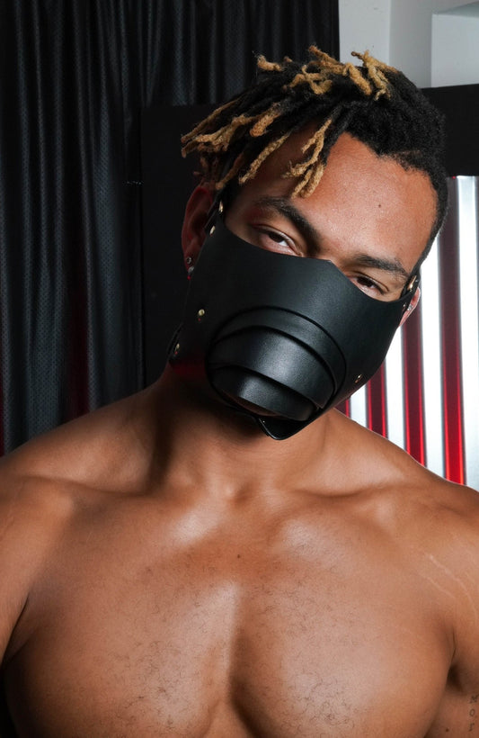 Black Don't Speak Retractable Mask, Bdsm mask, foreplay mask