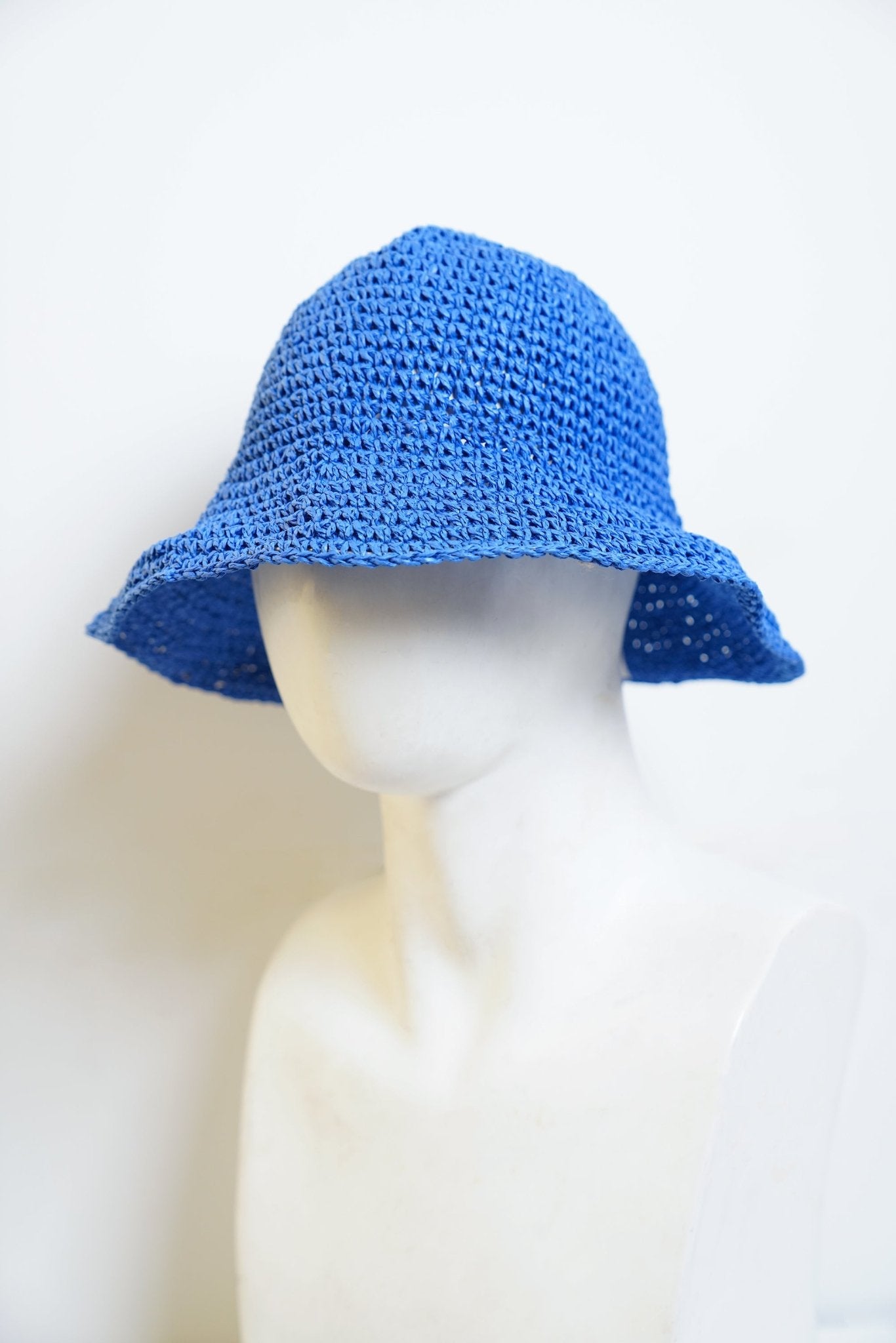 Blue Crocheted Bucket Hat - TB-BondMenBucket hat