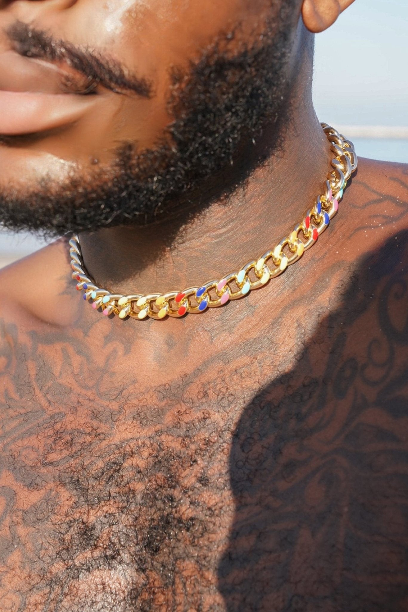 Colorburst Chain Collar Necklace - TB-BondMenchoker