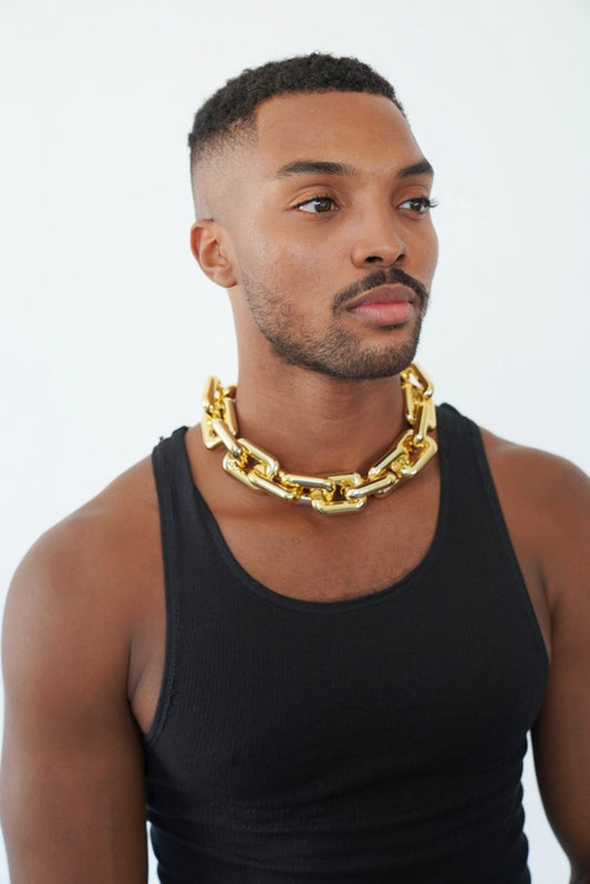 Gold Chunky Chain Choker - TB-BondMenchoker