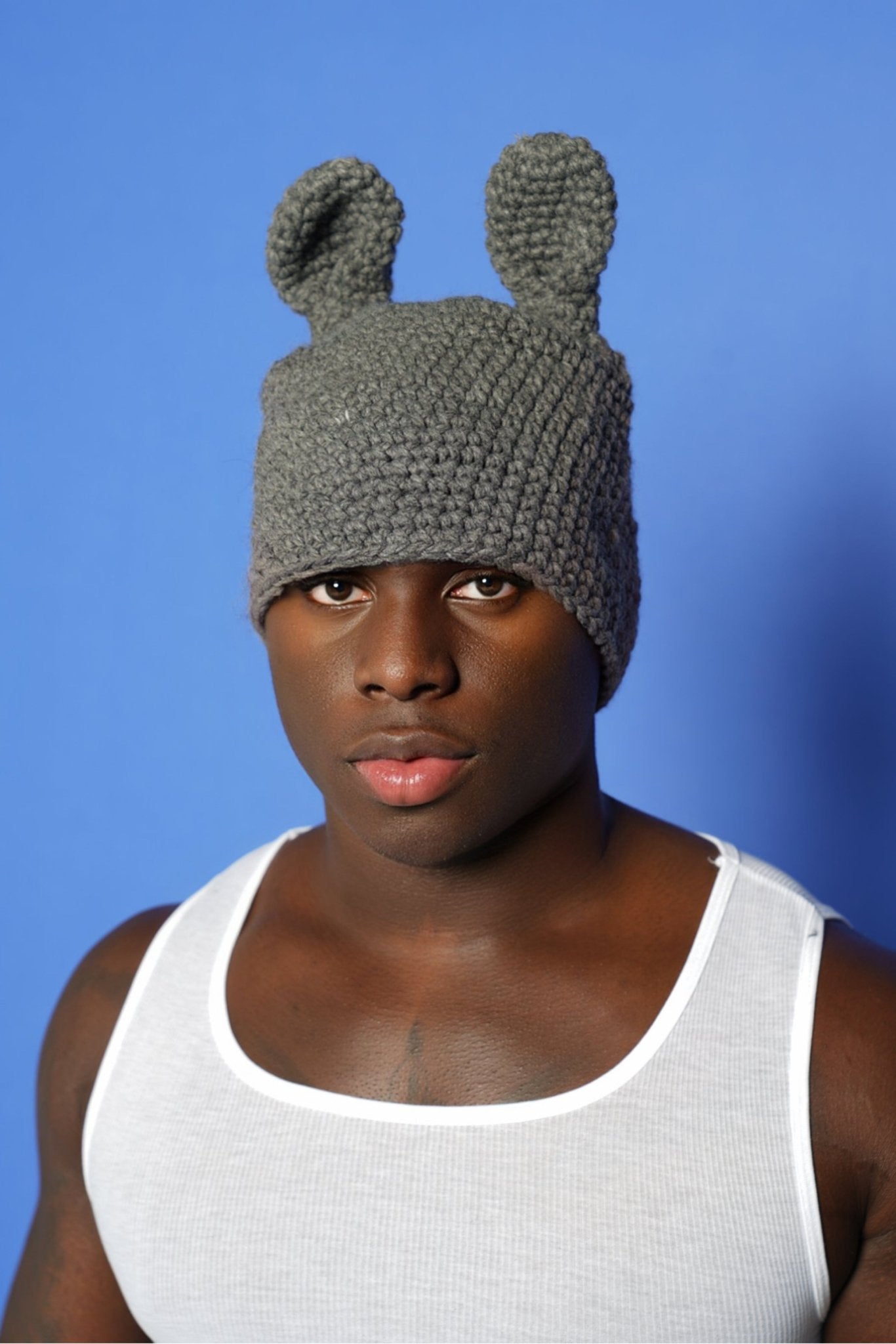 Gray Bunny Knitted Hat - TB-BondMenBeanie Hat