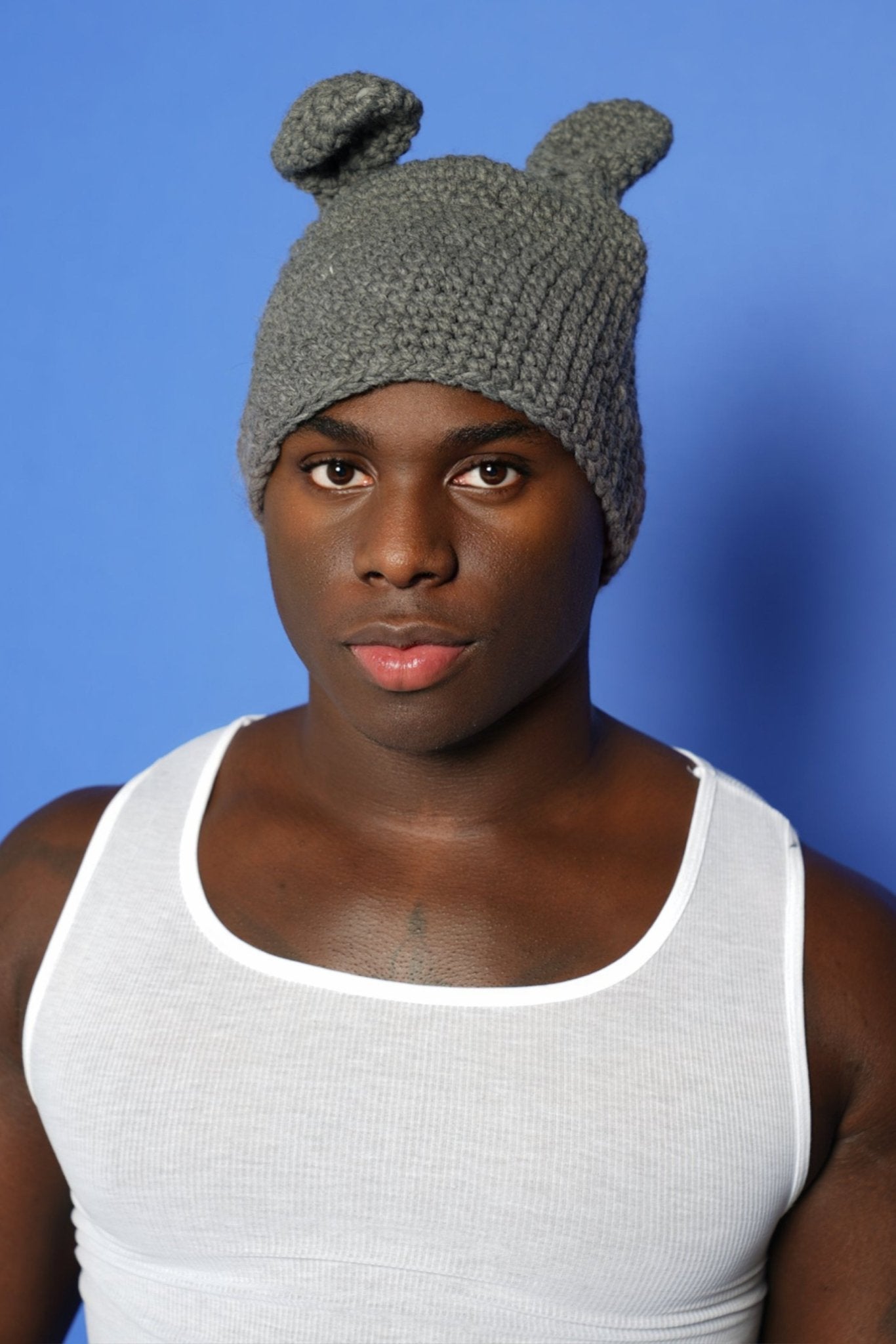 Gray Bunny Knitted Hat - TB-BondMenBeanie Hat