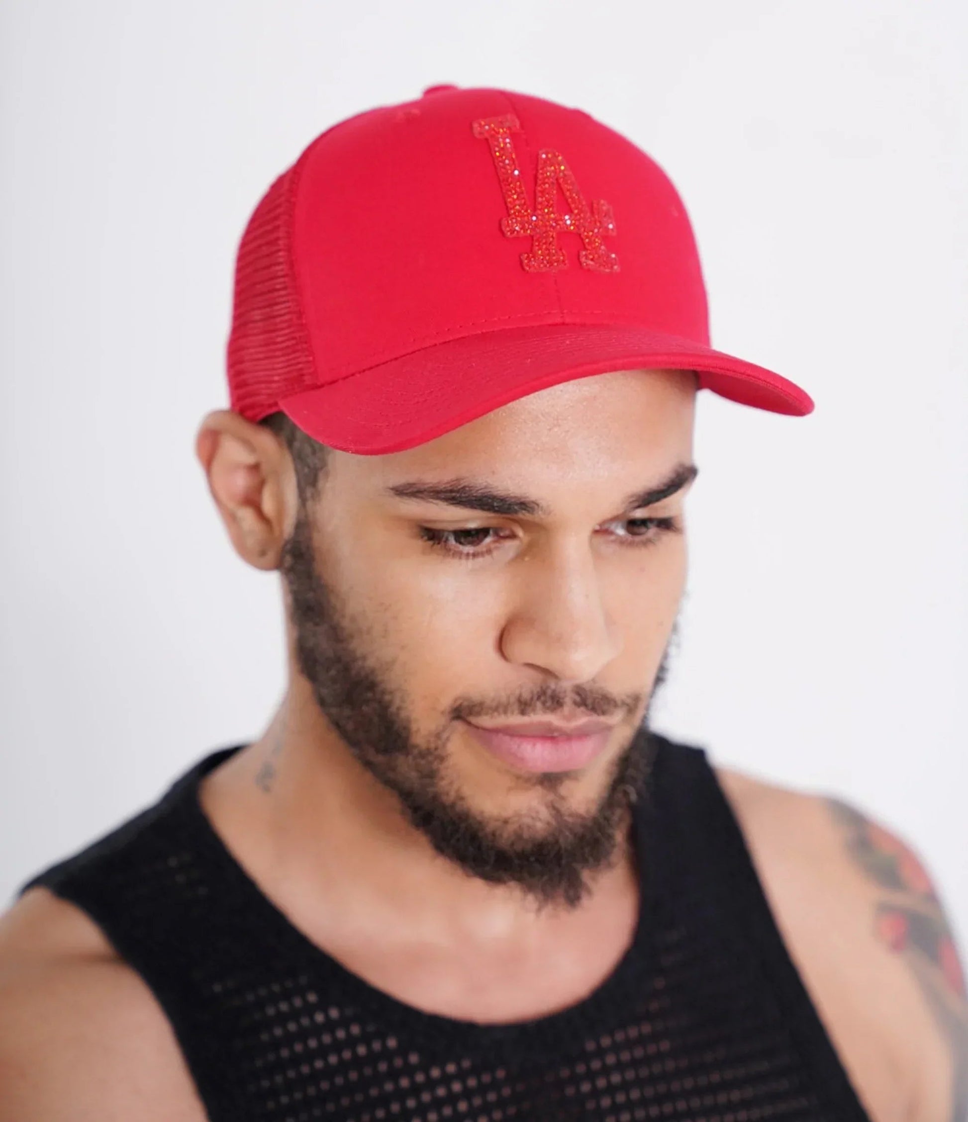 Red LA Icon Trucker Hat, hat, hat for men