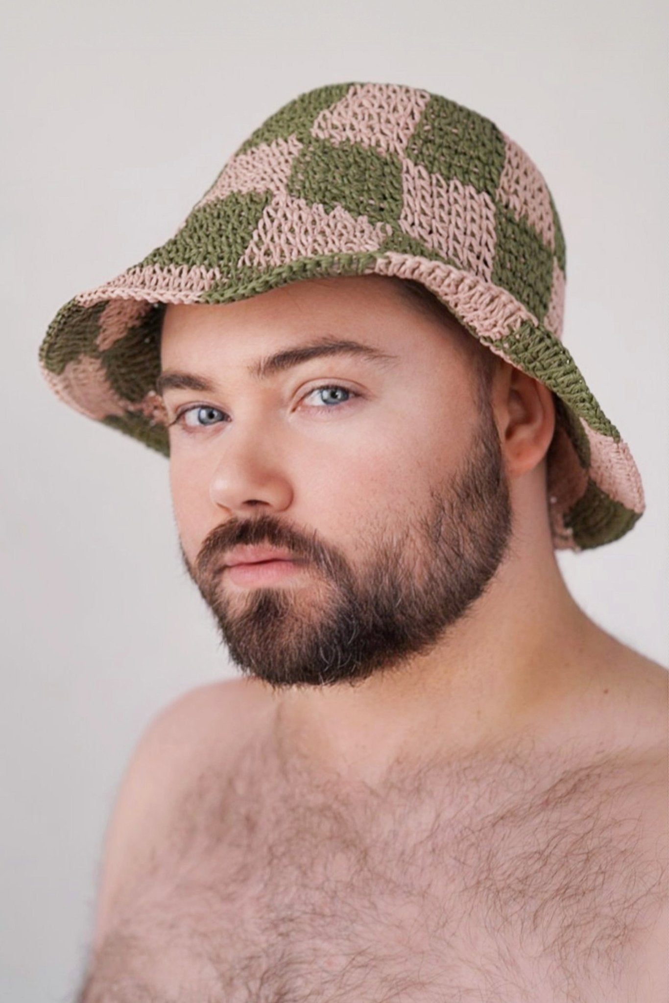 Green Brown Dual Color Crocheted Bucket Hat - TB-BondMenBucket hat