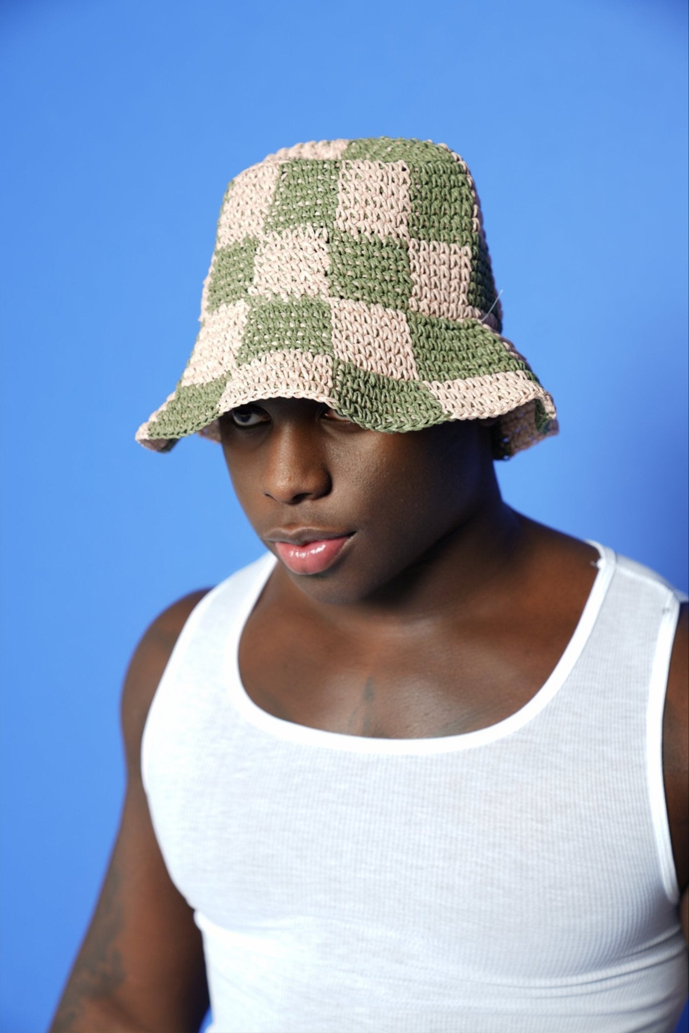 Green Brown Dual Color Crocheted Bucket Hat - TB-BondMenBucket hat