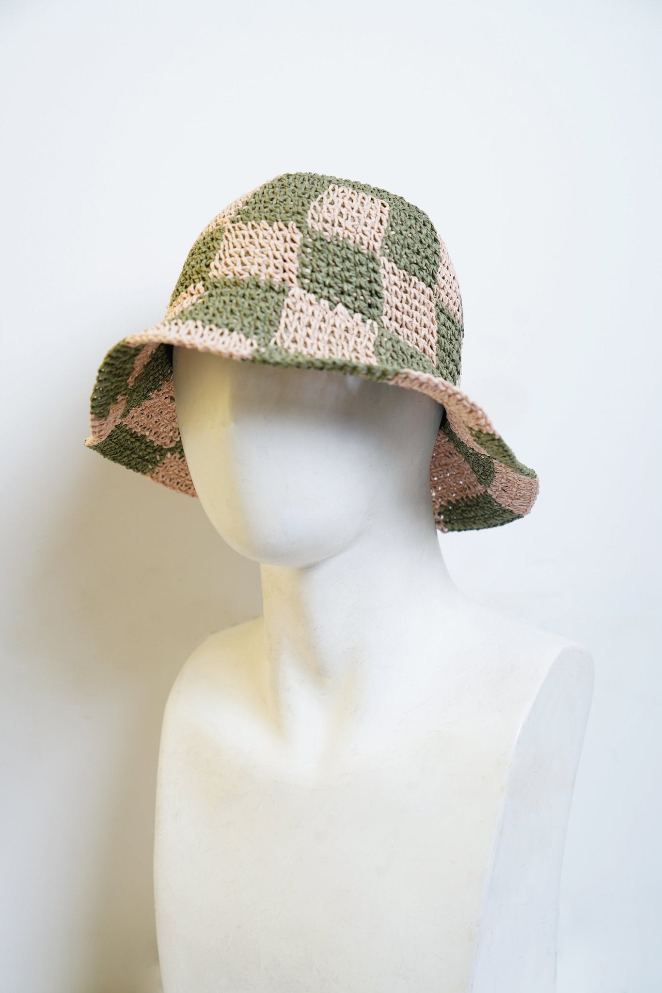 Green Brown Dual Color Crocheted Bucket Hat - TB-BondMenBucket hat