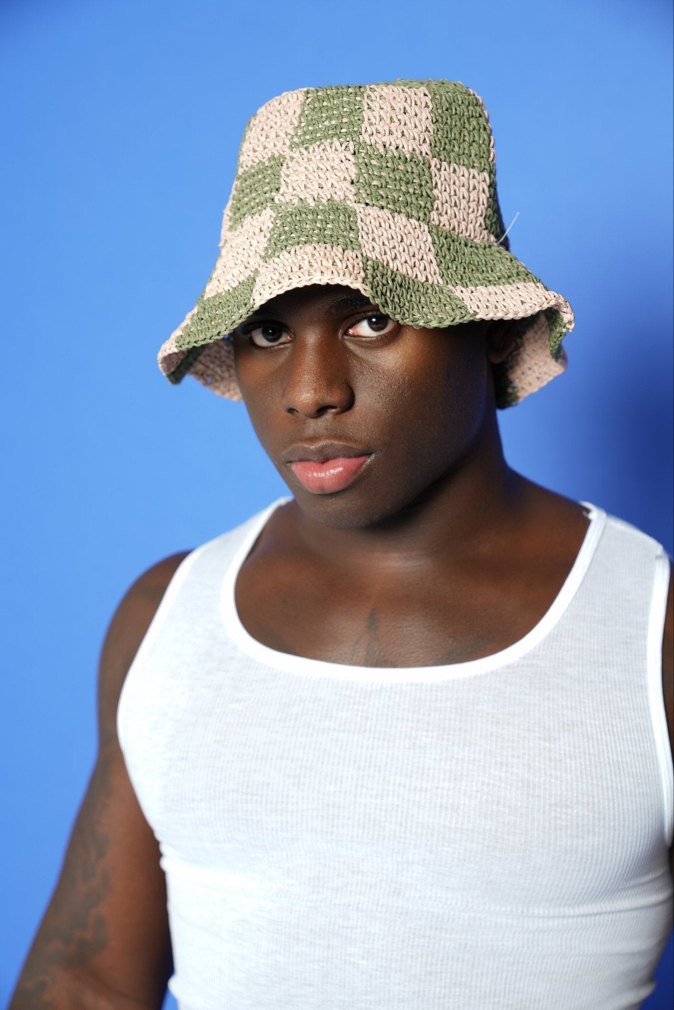 Green Brown Dual Color Crocheted Bucket Hat - TB-BondMenBucket hat