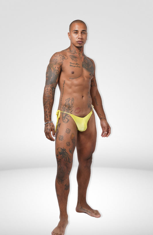 Men's Tie Side Yellow Bikini - TB-BondMen underwear Gay men's underwear LGBTQ+ underwear Men's briefs Men's boxer briefs Jockstraps Thongs for men Pride underwear Men's lingerie Sexy men's underwear Designer men's underwear Comfortable men's underwear Men's swimwear Athletic men's underwear Fashion men's underwear Bulge enhancing underwear