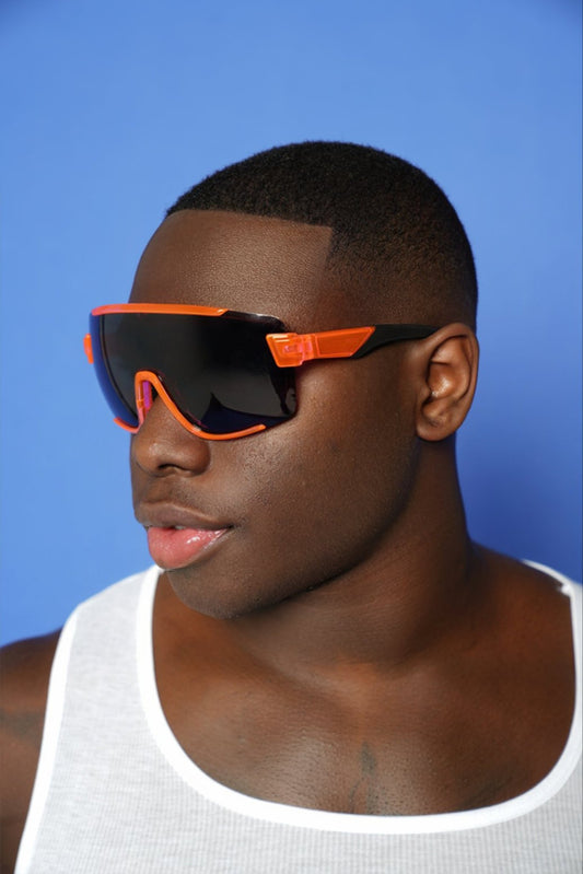 Orange Maxi Frame Mono Lens Shades - TB-BondMenSunglasses