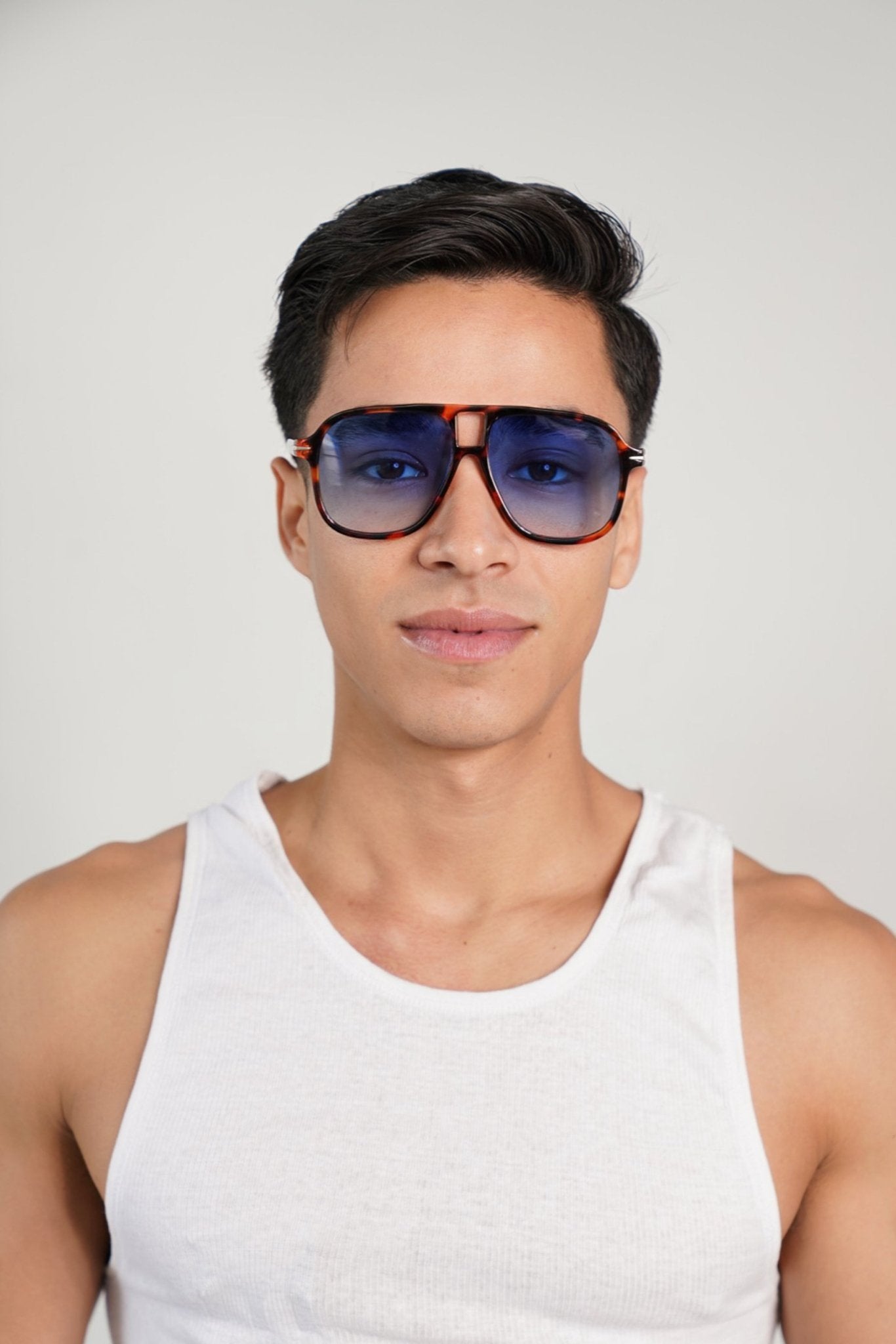 Oversized Retro Blue Tint and Torqoise Summer Sunglasses - TB-BondMenSunglasses