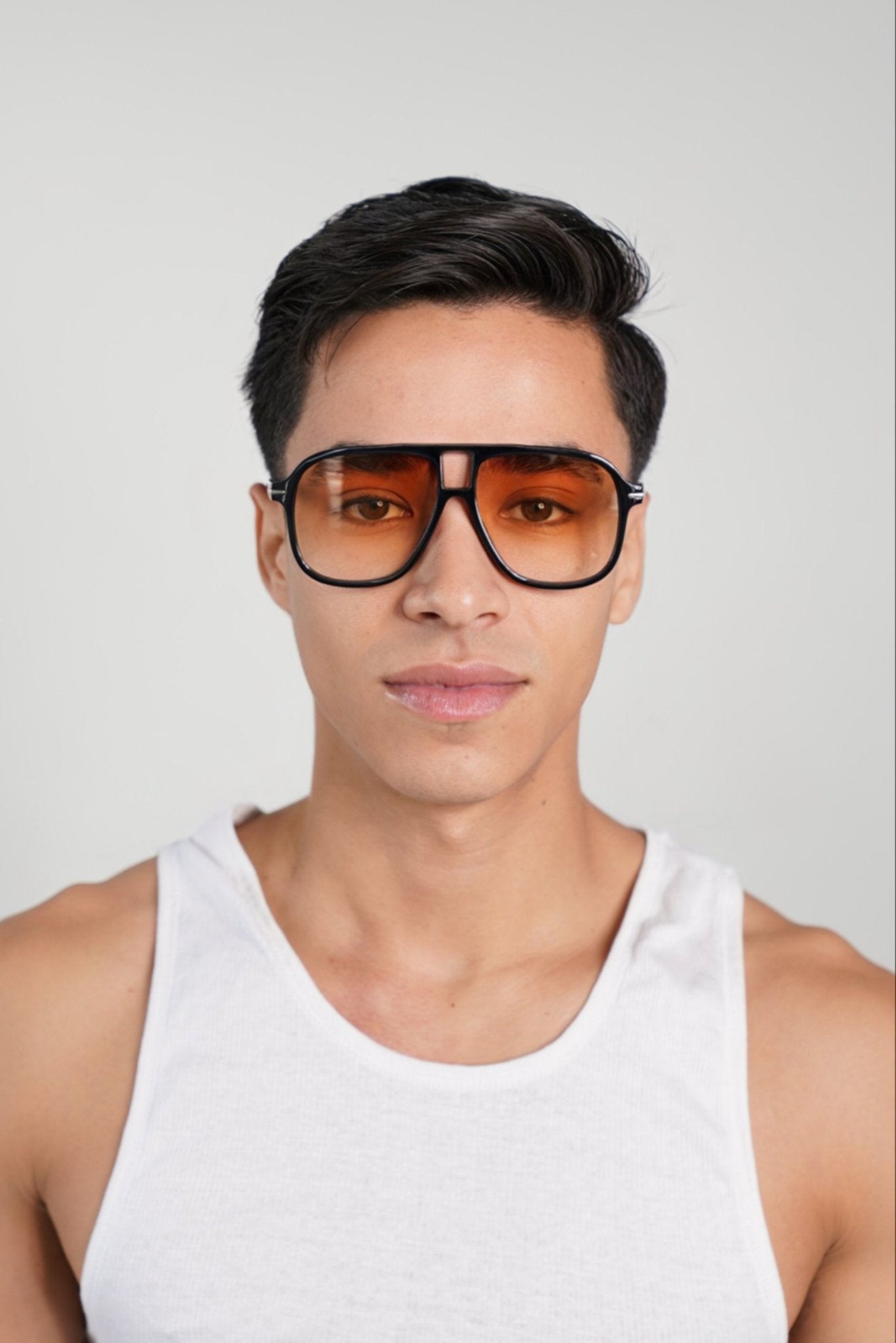 Oversized Retro Orange Gradient Tint Summer Sunglasses - TB-BondMenSunglasses