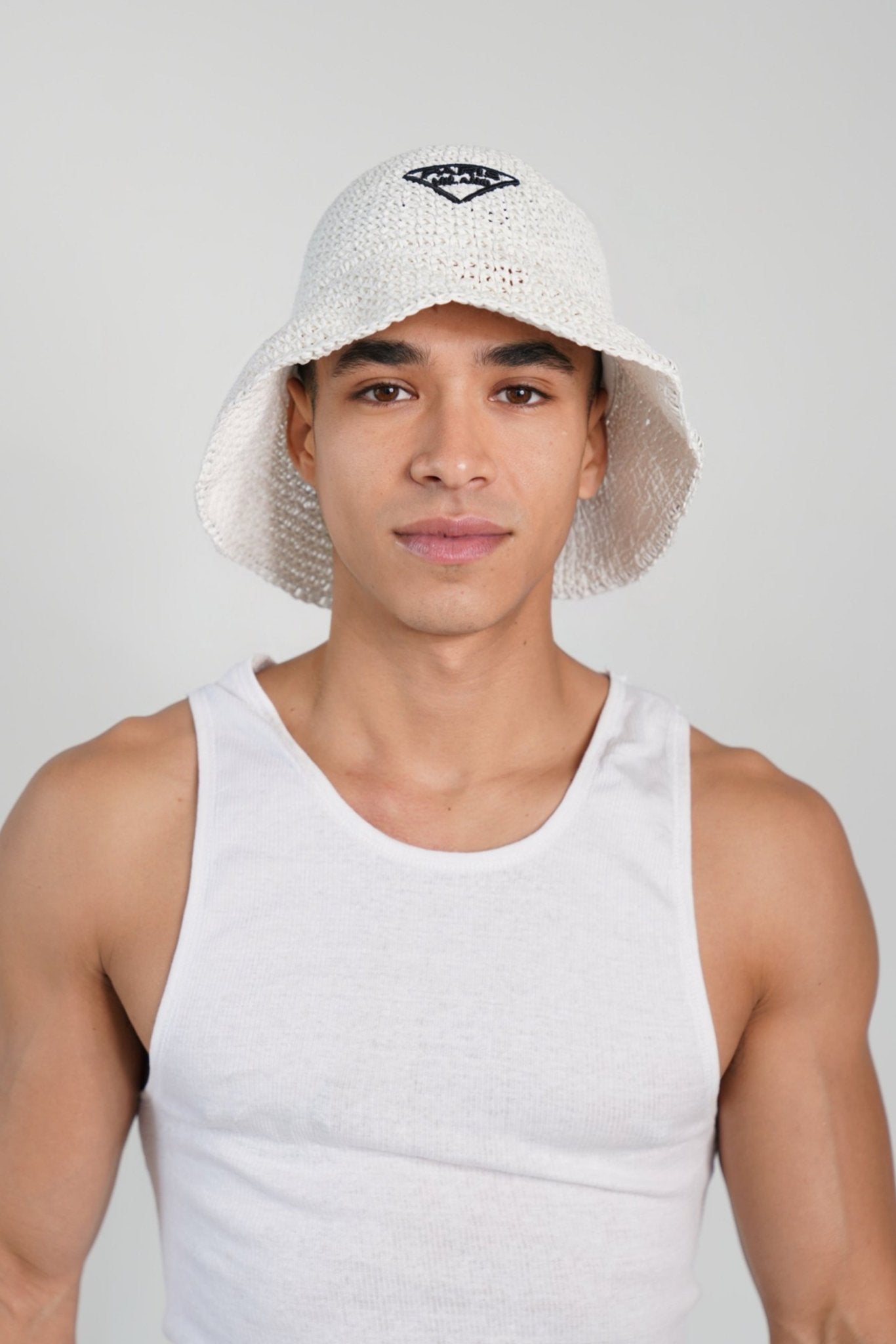 Paris Milano White Embroidery Straw Bucket Hat - TB-BondMenBucket hat