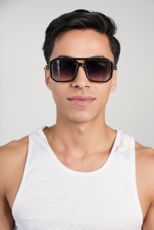 Popping Black Gradient Tint and Frame Sunglasses - TB-BondMenSunglasses